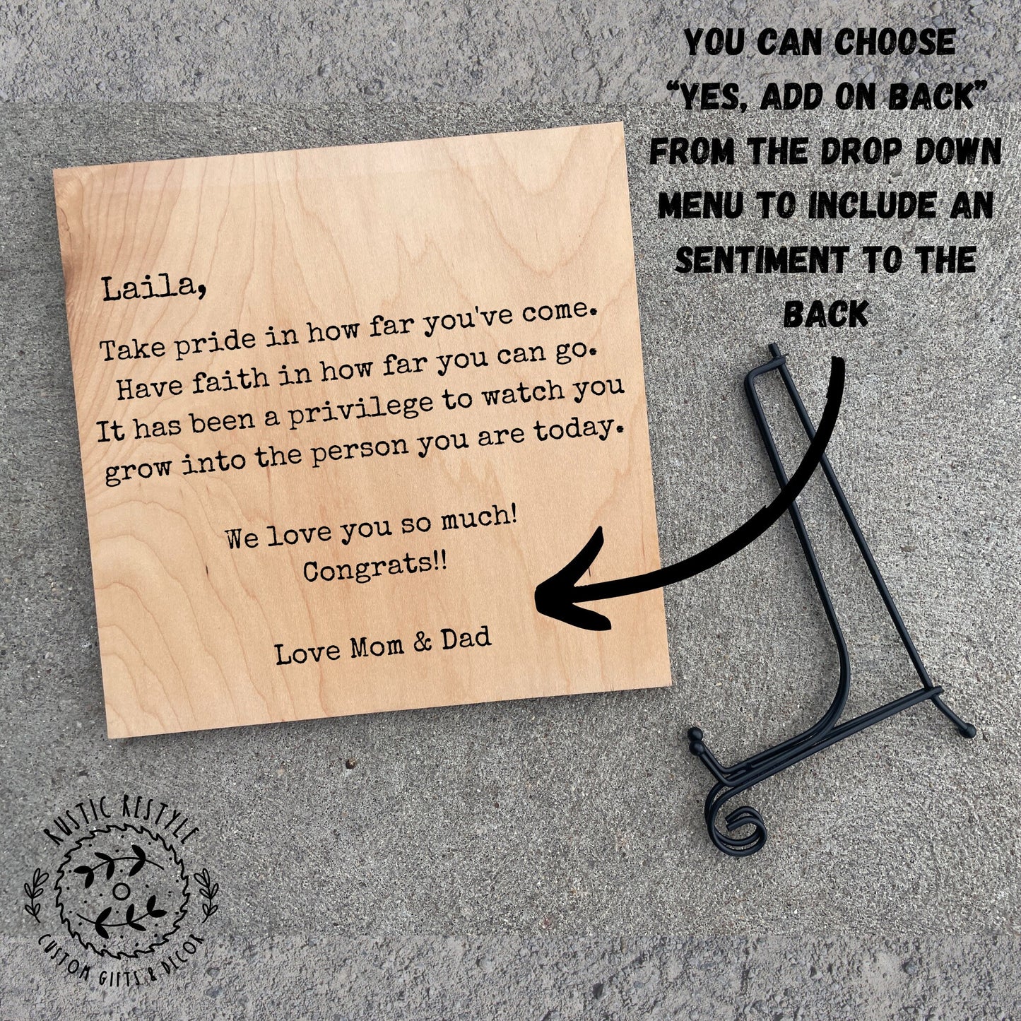 Graduation Plaque personalized with engraved name and school, class of 2026