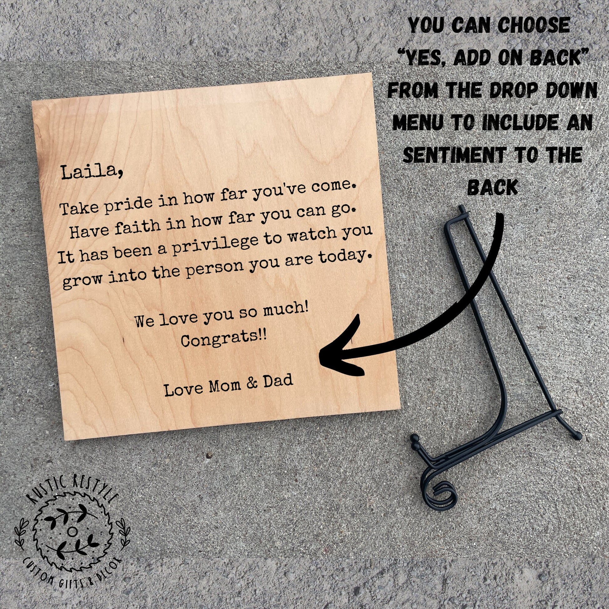 Graduation Plaque personalized with engraved name and school, class of 2026
