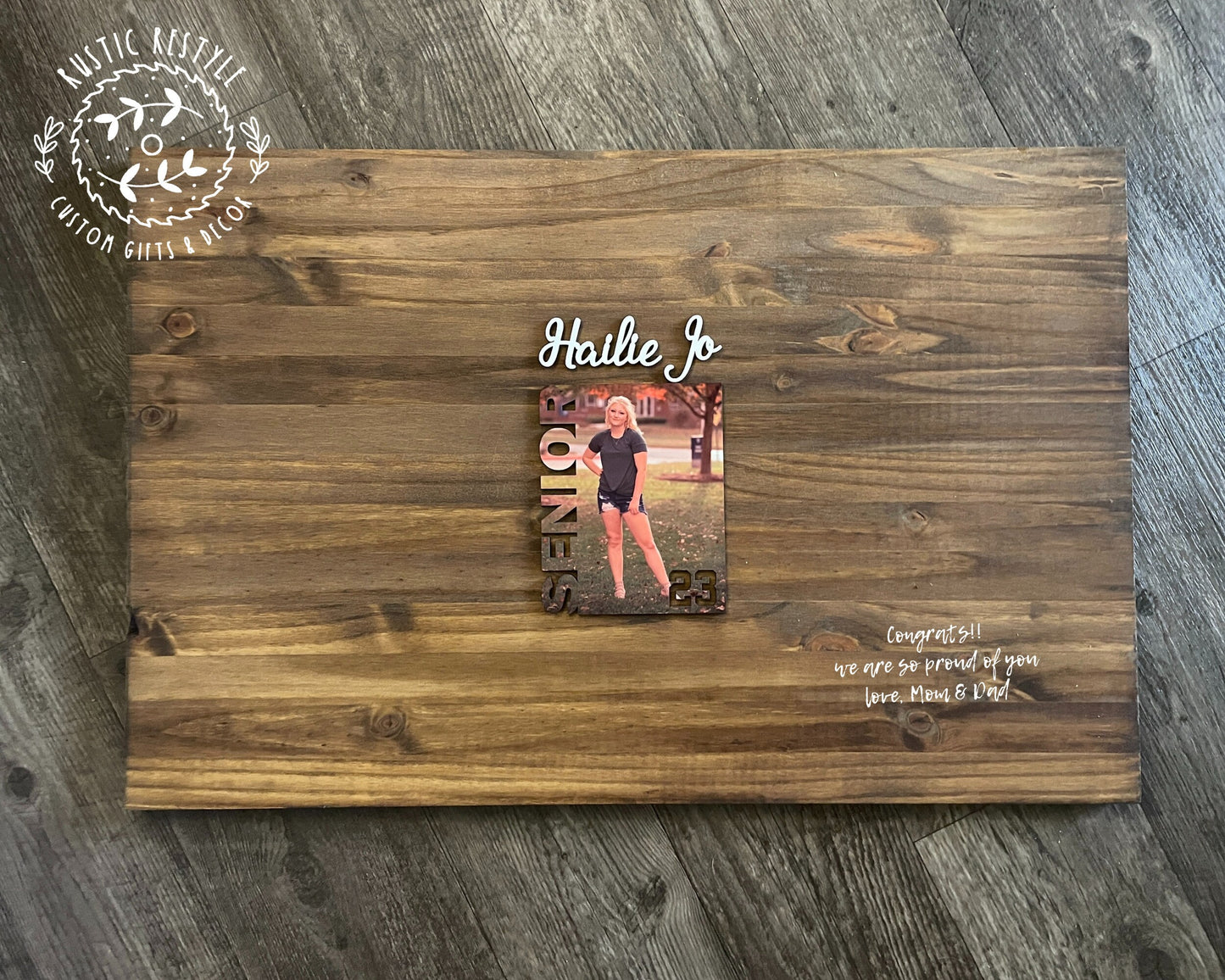 Graduation Guest book board its a signable rustic wood sign, You can customizable with photo and name.