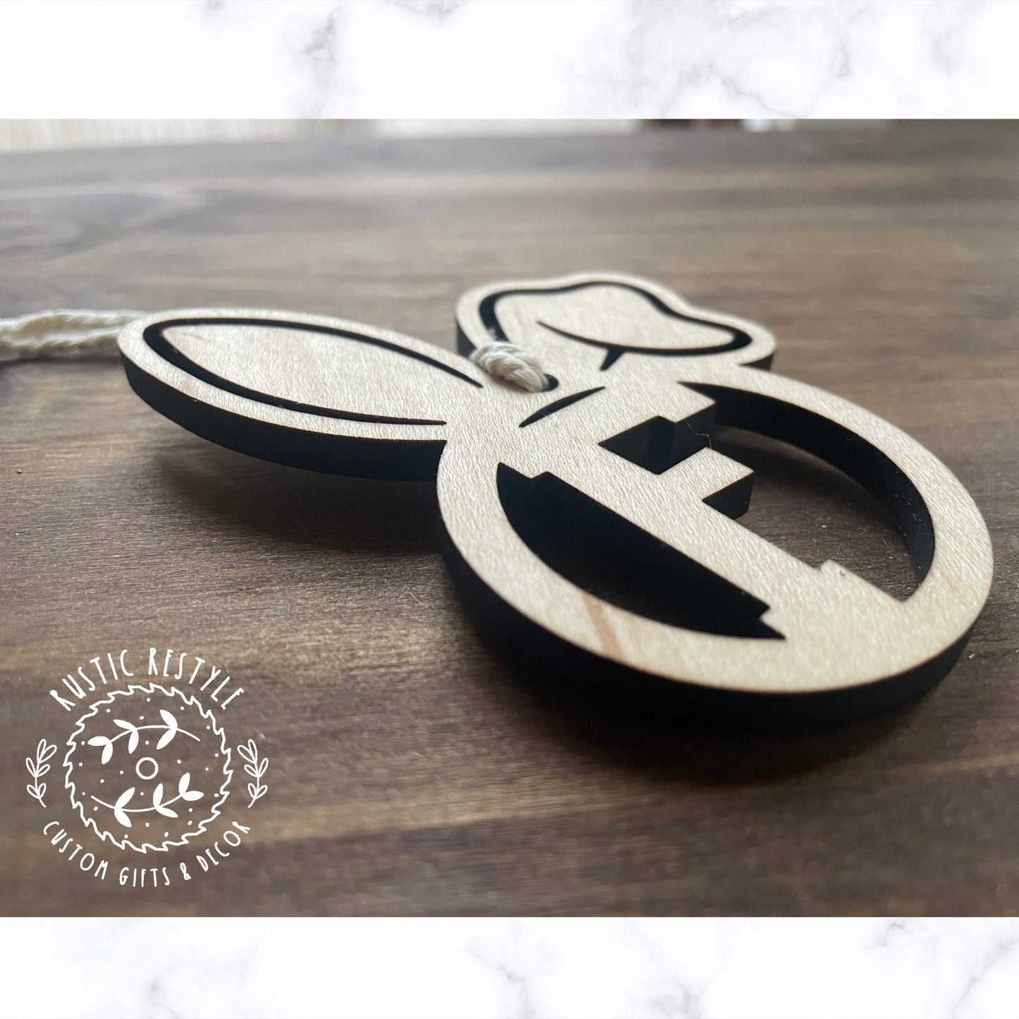 Initial Bunny Letter Basket tags, Monogram ornaments or Easter Basket tags