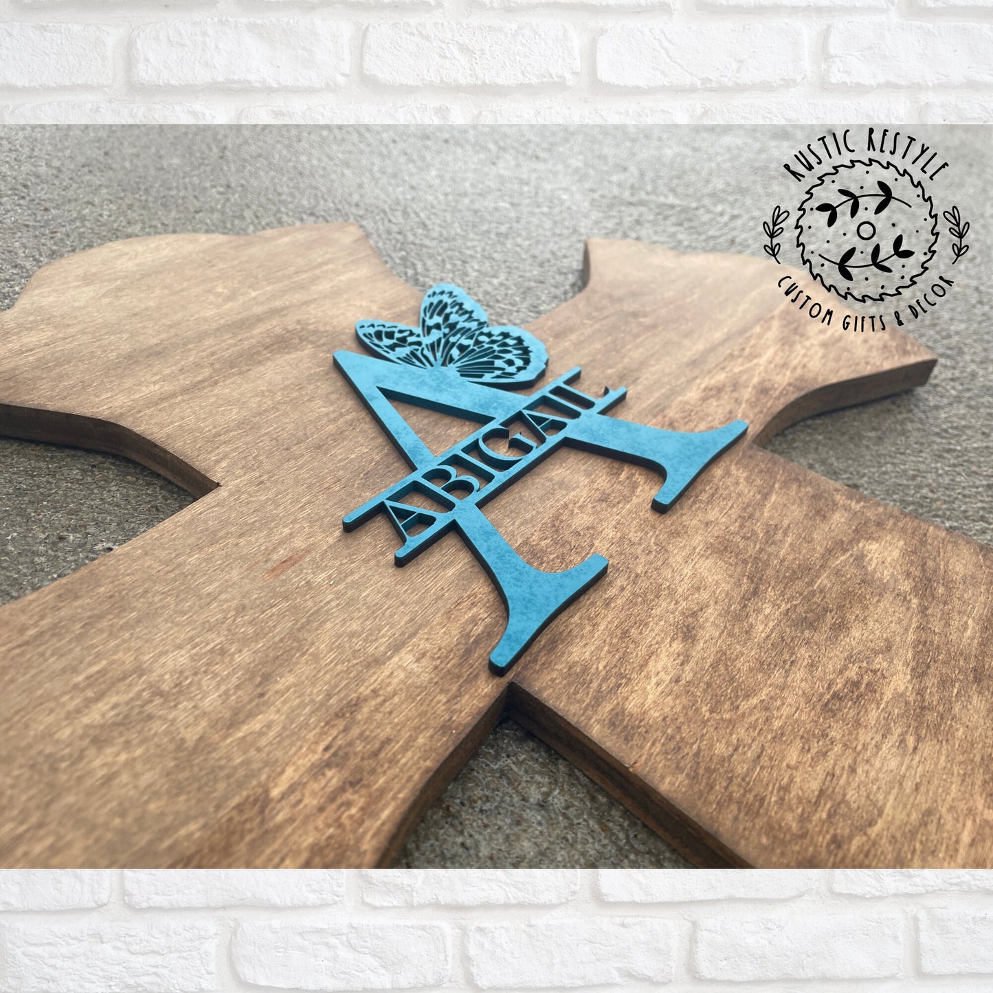 Personalized wooden cross, Baptism and confirmation sign-able crosses, Pink butterfly monogram confirmation keepsake gift