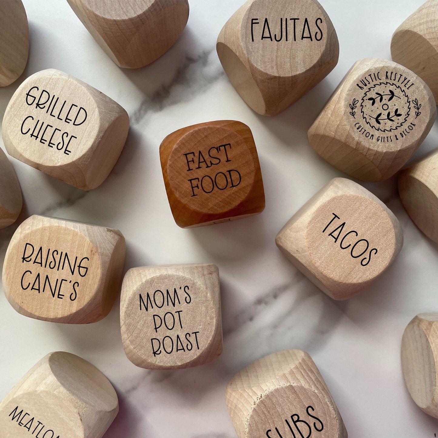 Design your own Dinner Dice, lunch dice, restaurant dice etc.