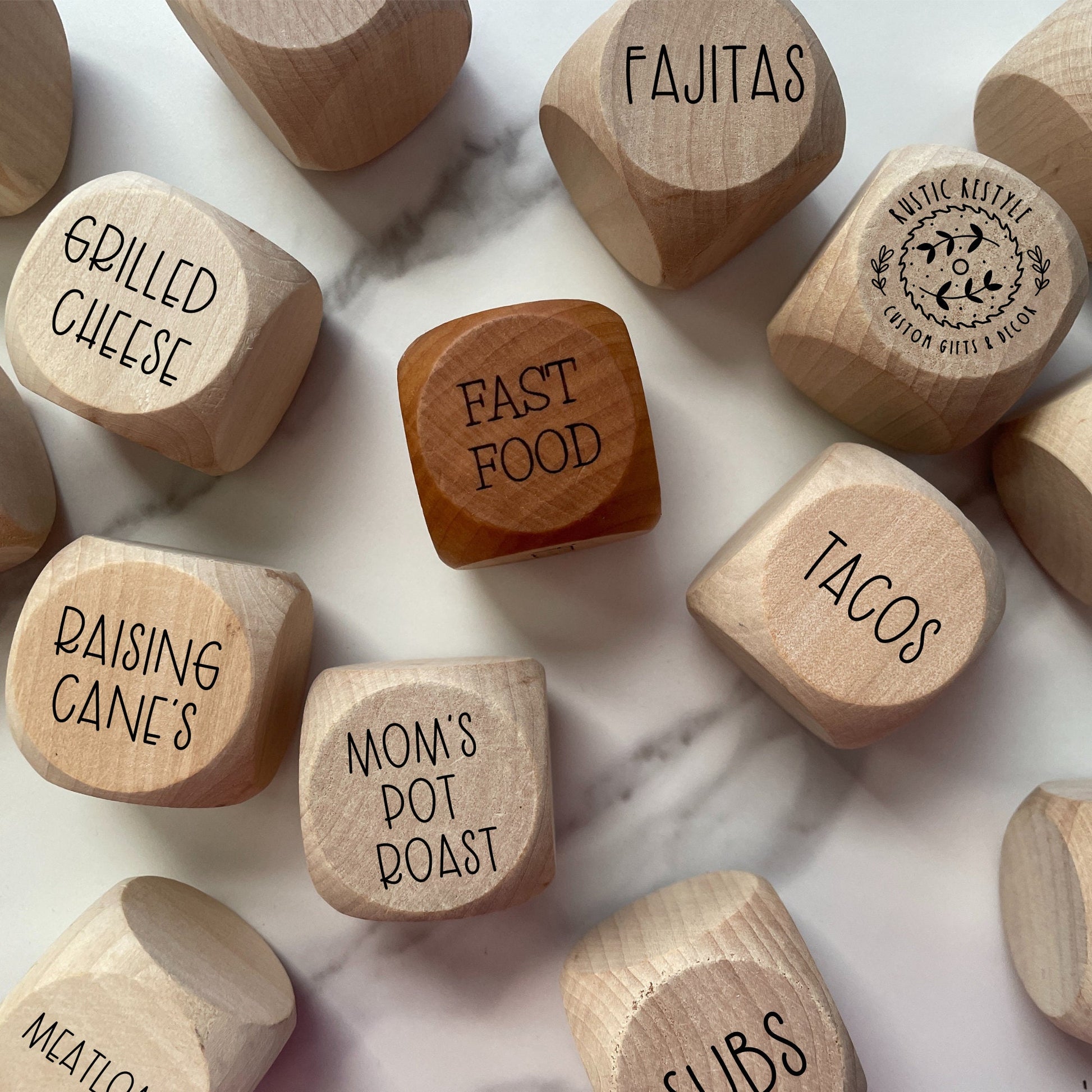 Design your own Dinner Dice, lunch dice, restaurant dice etc.