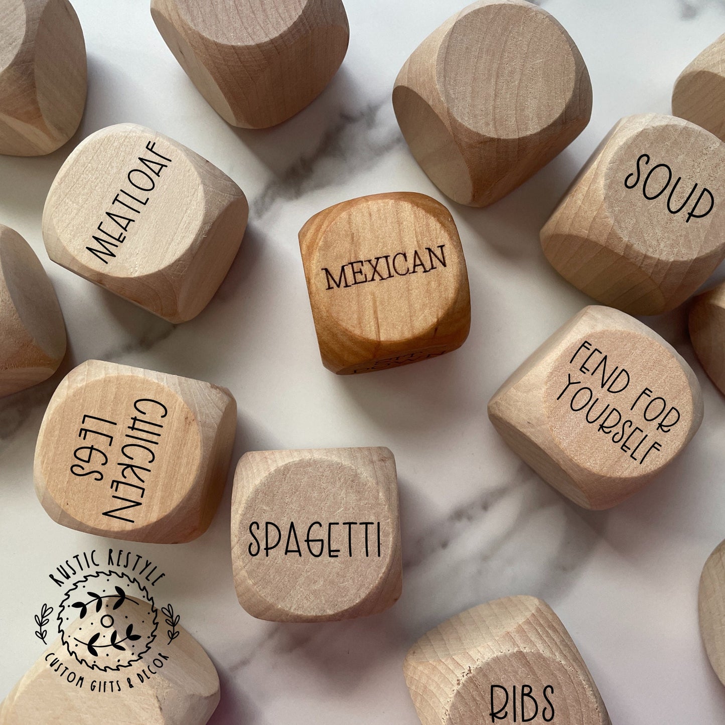 Design your own Dinner Dice, lunch dice, restaurant dice etc.
