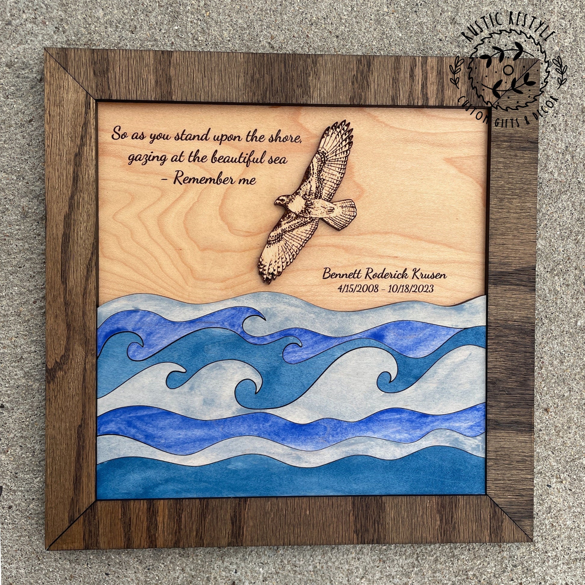 Memorial Hawk Ocean Remembrance Plaque