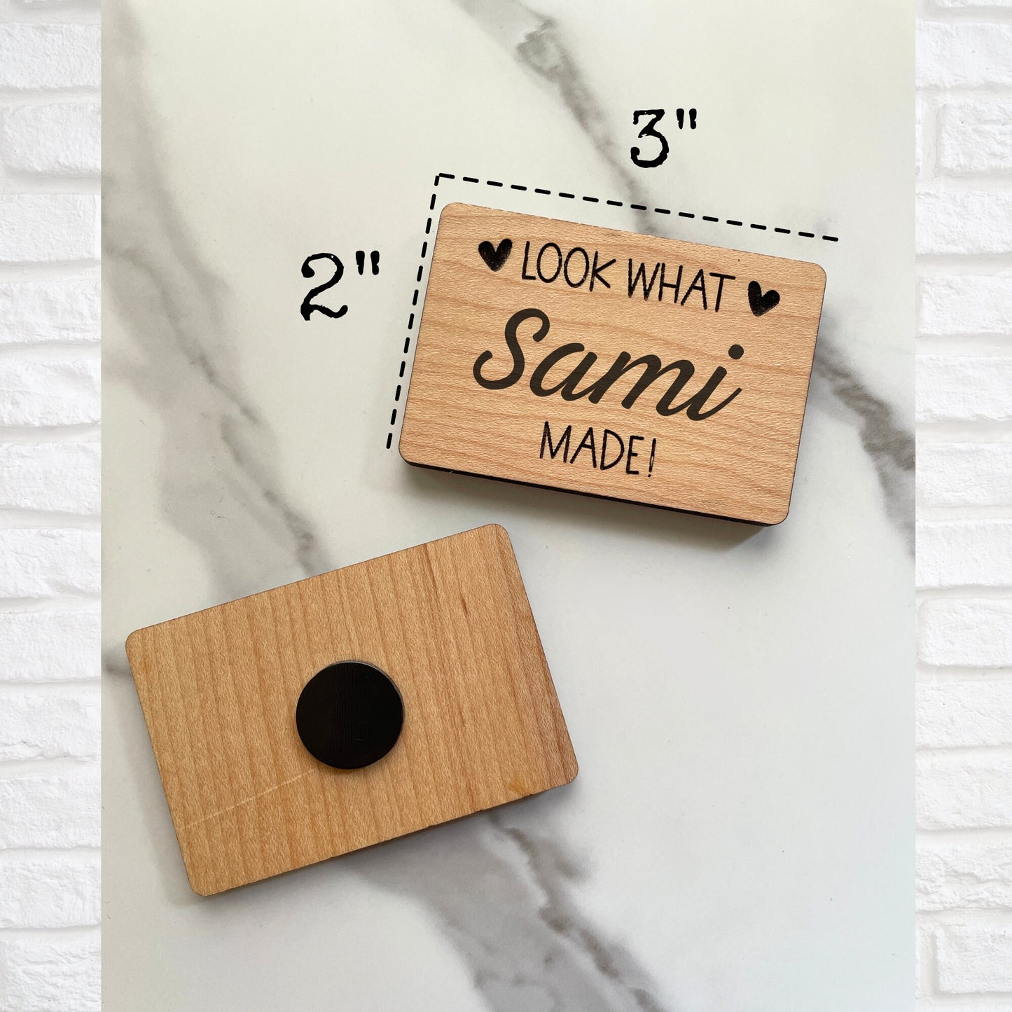 Handcrafted Wooden Magnets for Kids Art Display - Unique Fridge Decor
