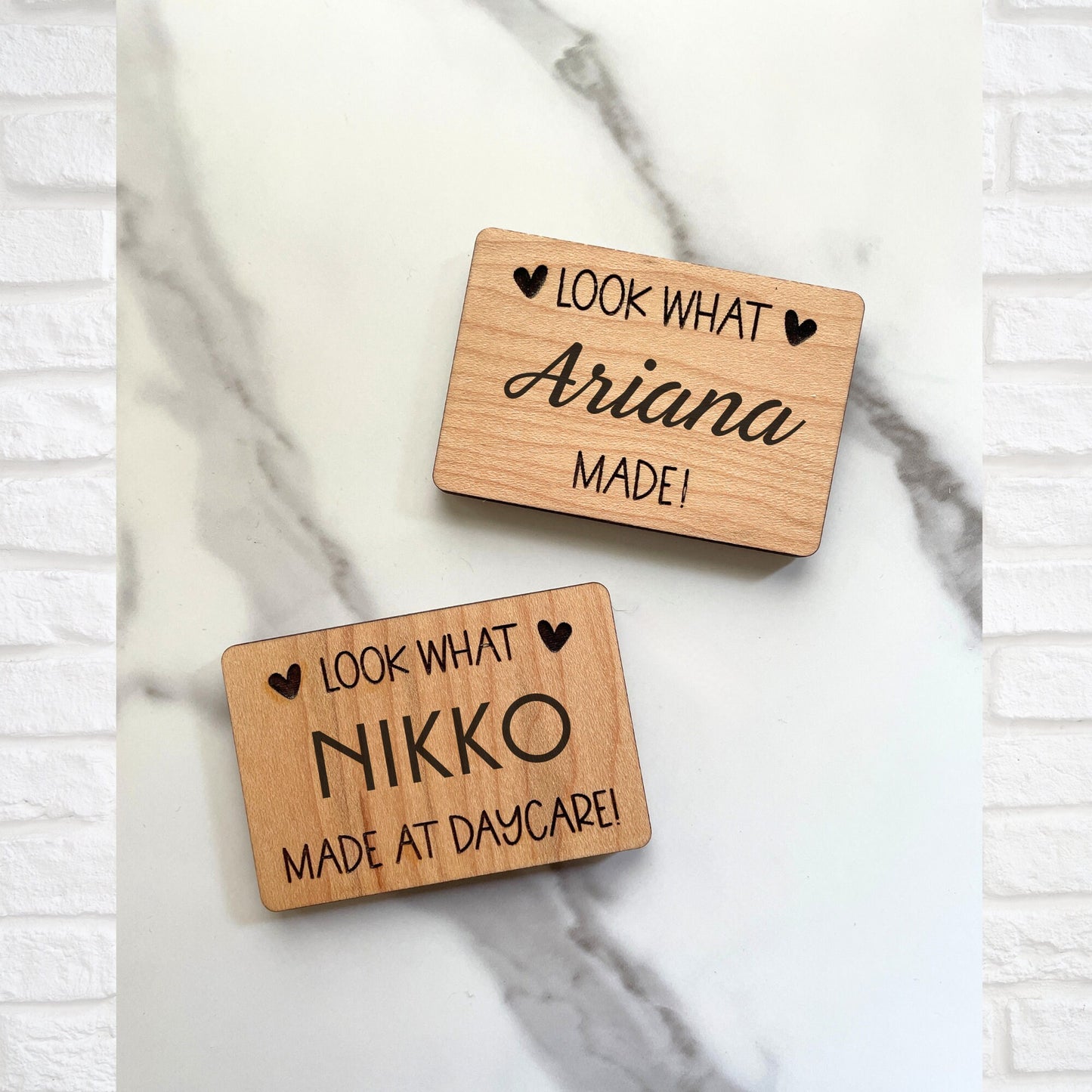 Handcrafted Wooden Magnets for Kids Art Display - Unique Fridge Decor