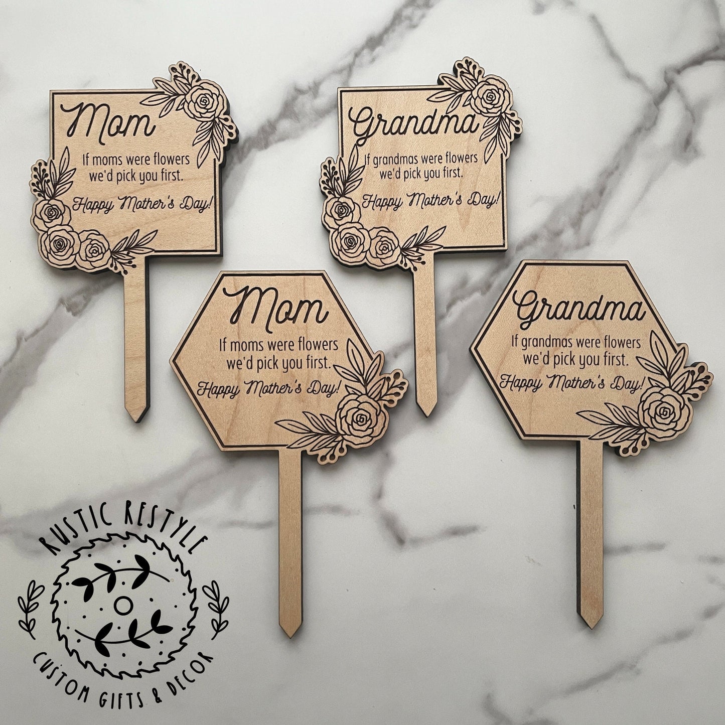 Mother's Day plant stakes, grandma, mom, Plant tags for pots ready to gift