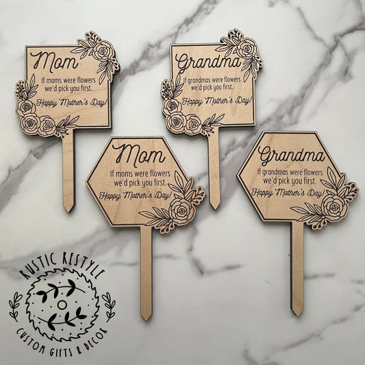 Mother's Day plant stakes, grandma, mom, Plant tags for pots ready to gift