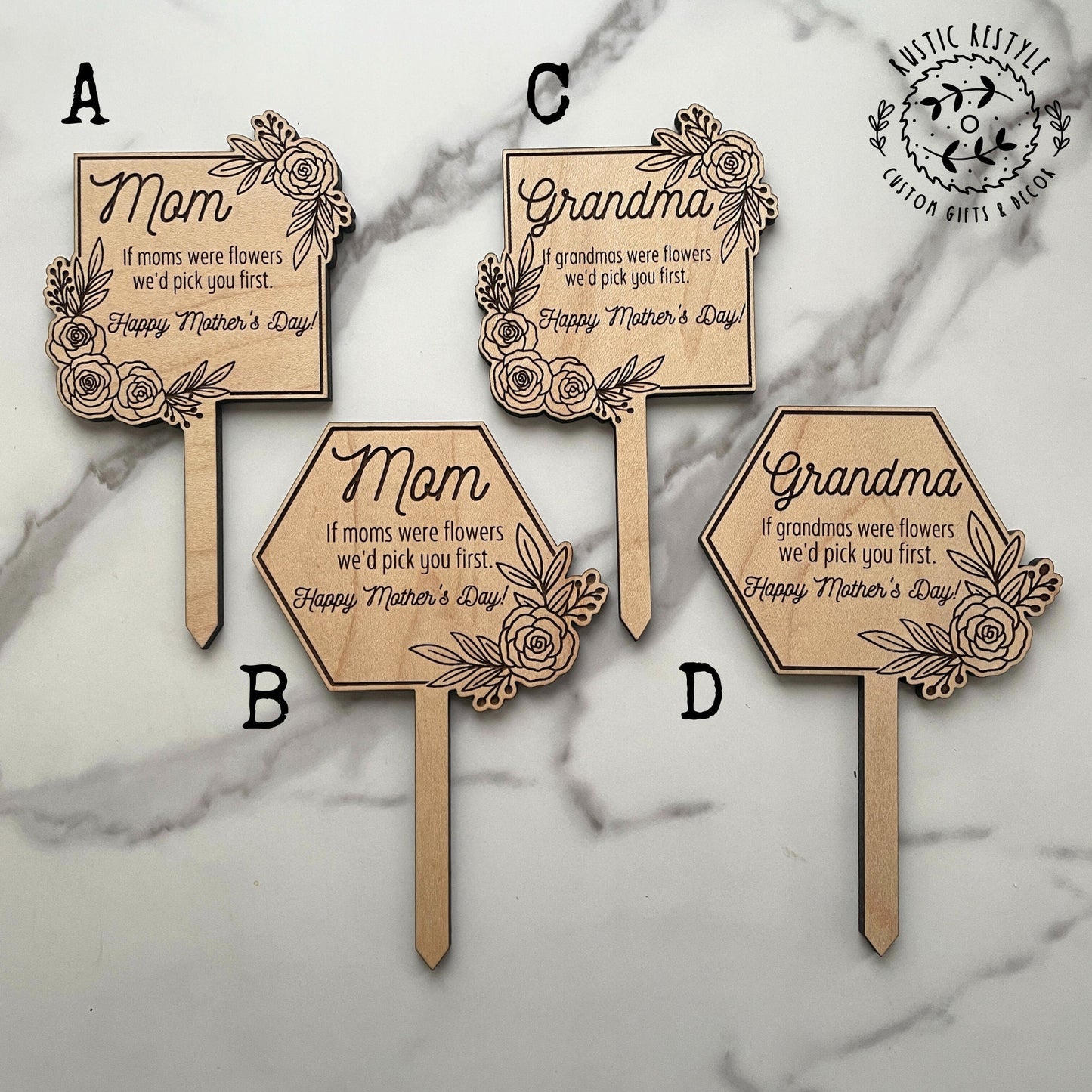 Mother's Day plant stakes, grandma, mom, Plant tags for pots ready to gift