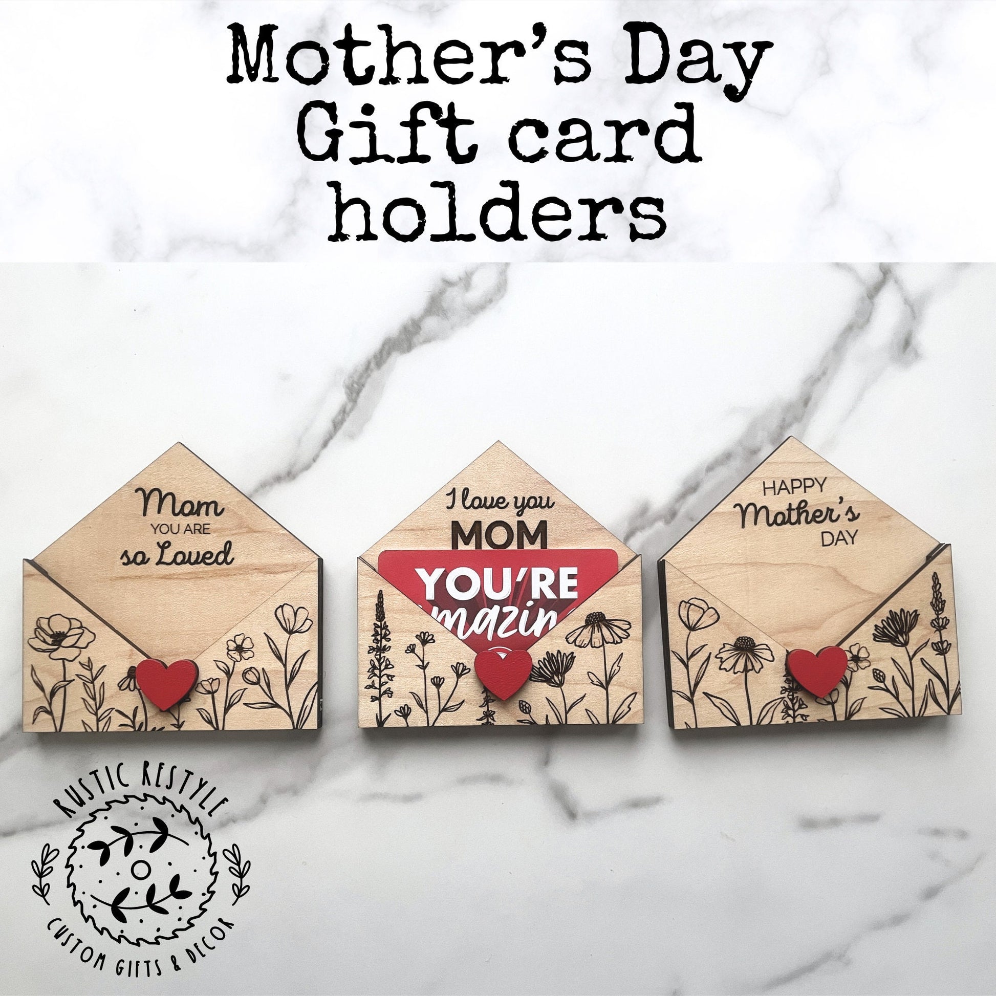 Mother's Day heart envelope gift card holder, decoration gift for mom