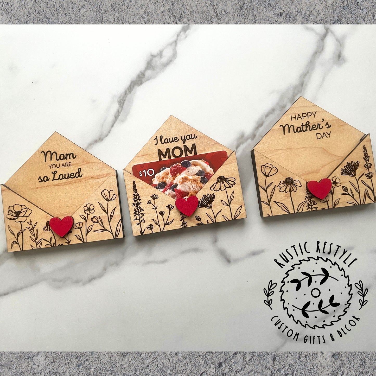 Mother's Day heart envelope gift card holder, decoration gift for mom