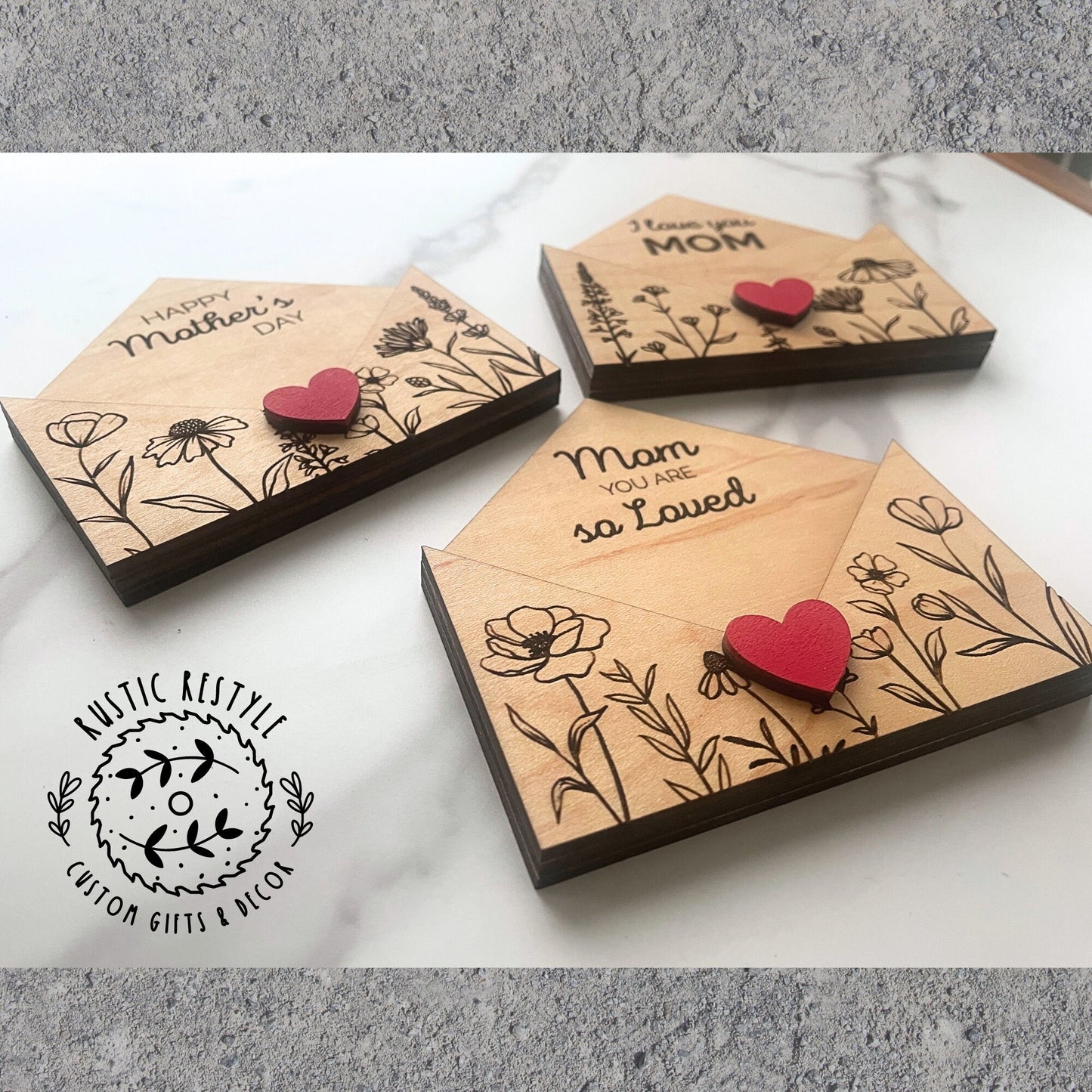 Mother's Day heart envelope gift card holder, decoration gift for mom