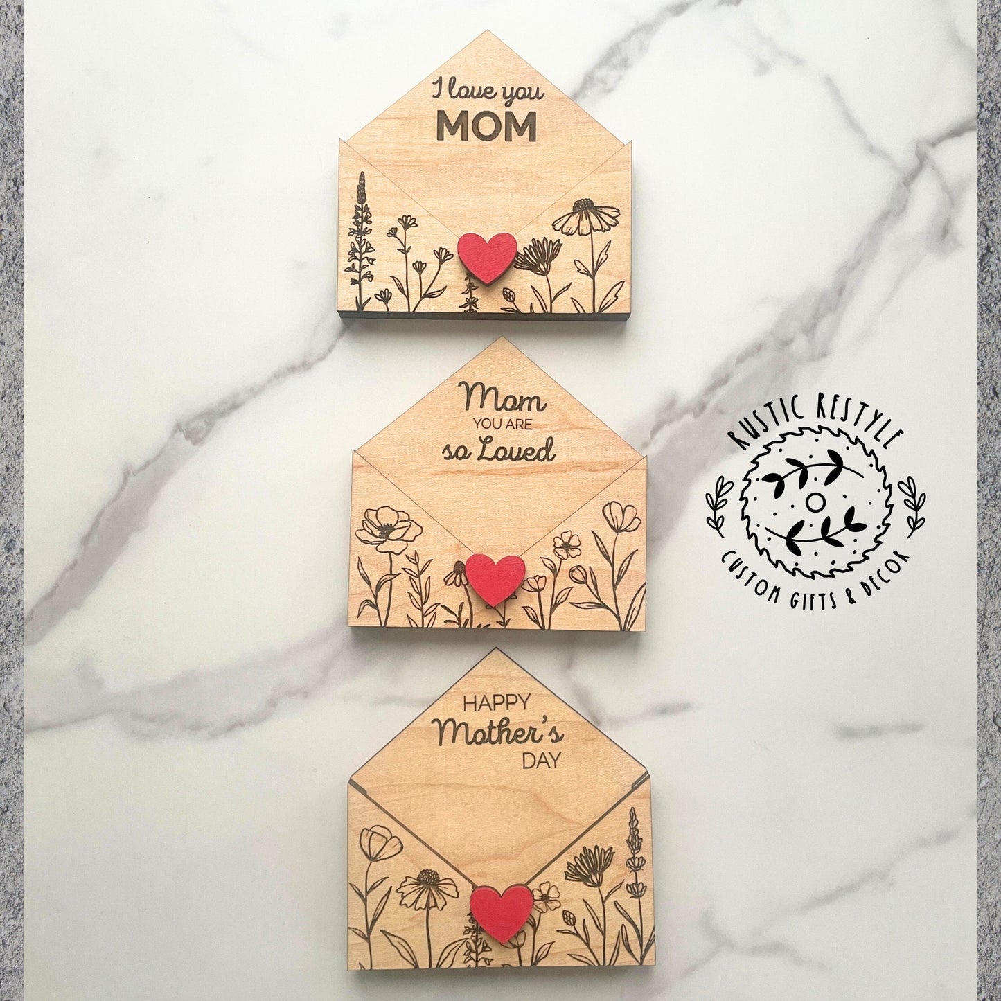 Mother's Day heart envelope gift card holder, decoration gift for mom