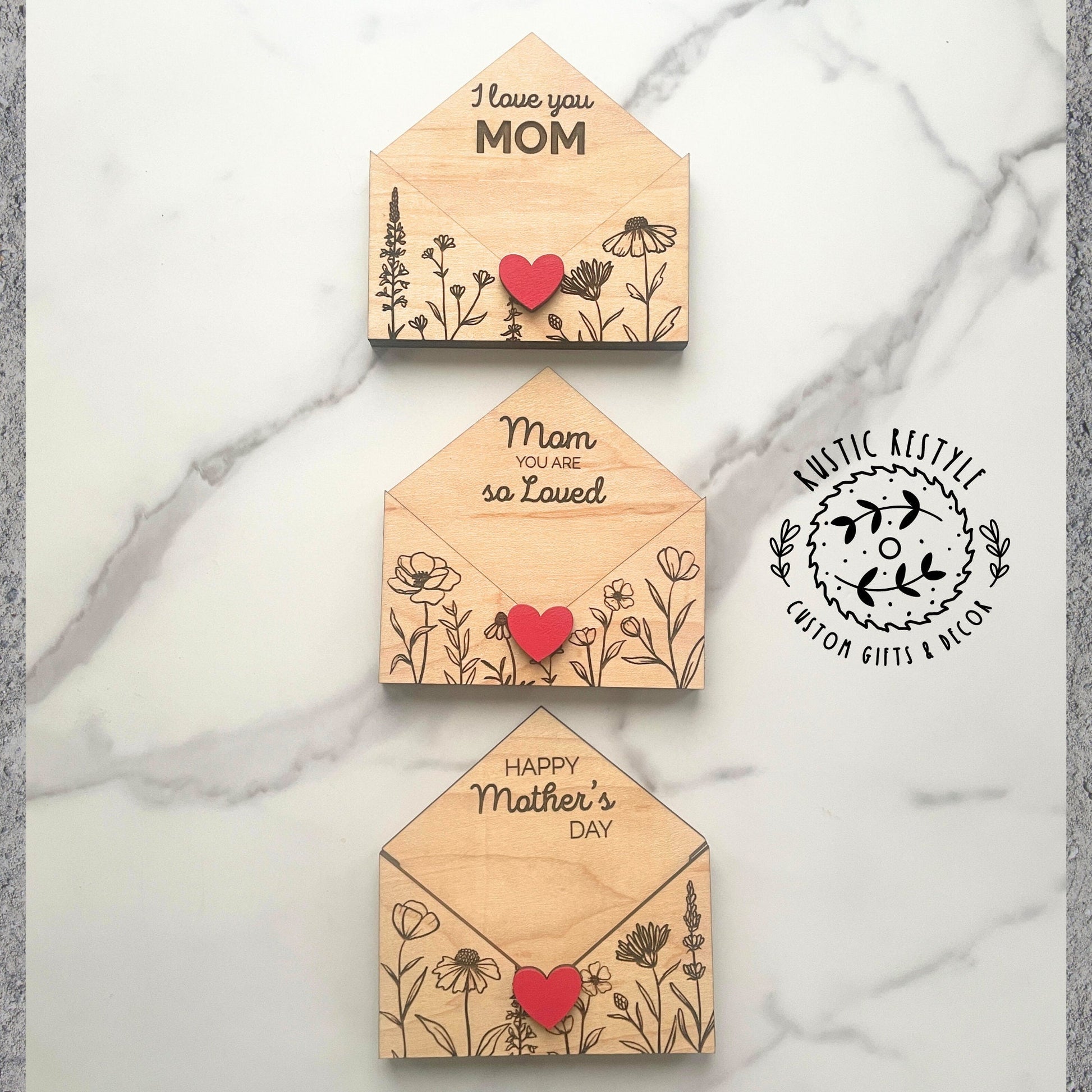 Mother's Day heart envelope gift card holder, decoration gift for mom