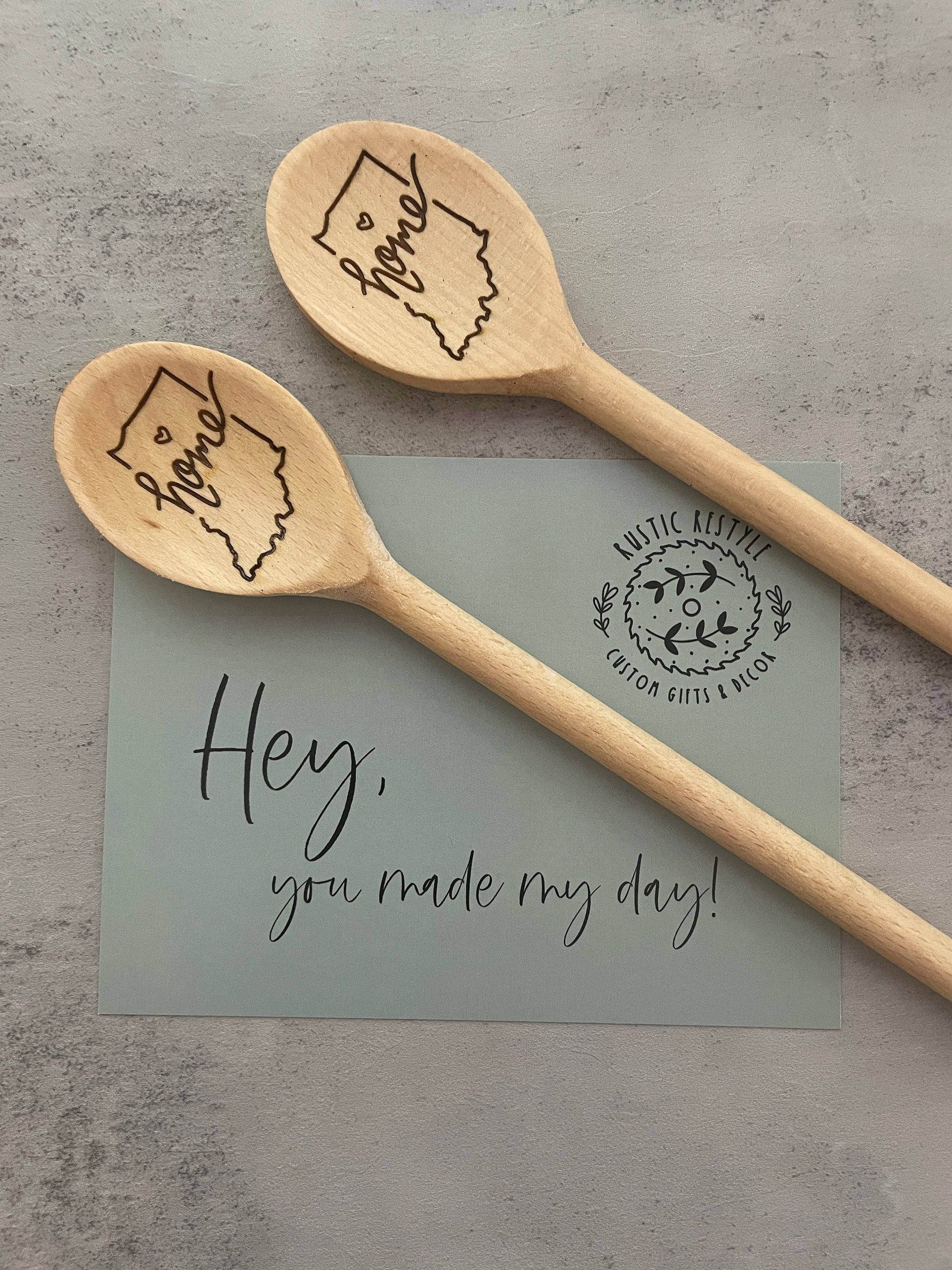 Wooden Spoons, Home state heart Spoon Gift