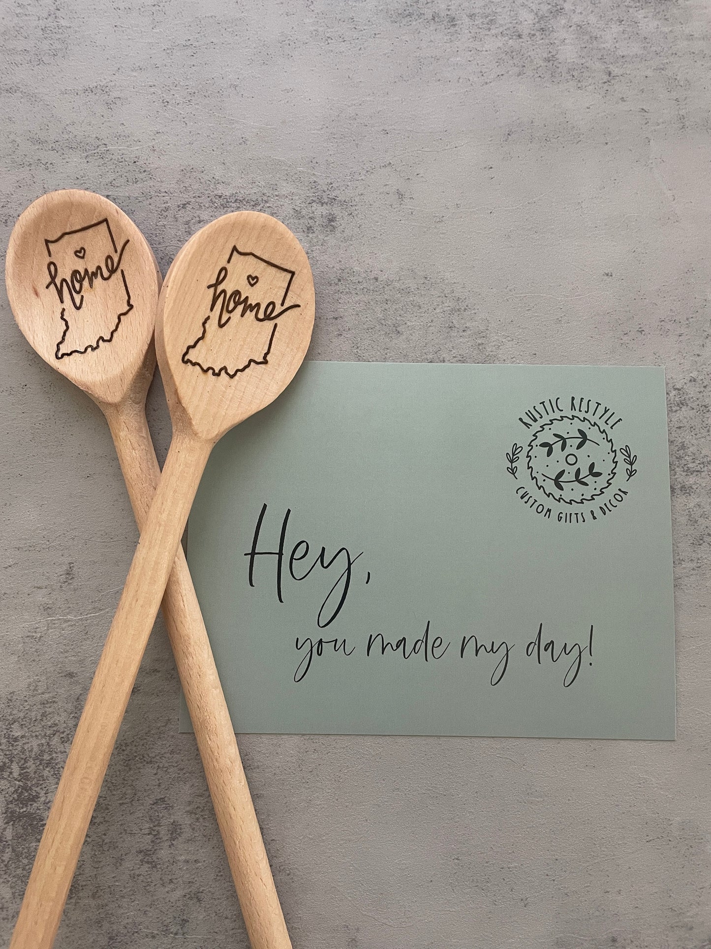Wooden Spoons, Home state heart Spoon Gift