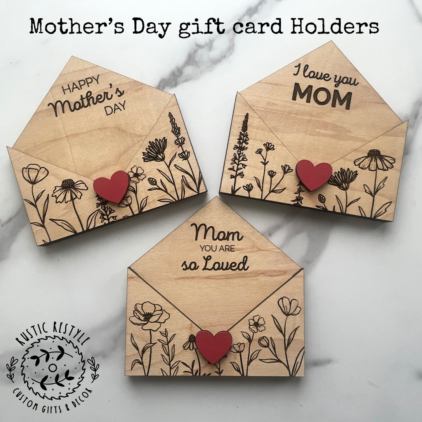 Mother's Day heart envelope gift card holder, decoration gift for mom
