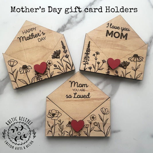 Mother's Day heart envelope gift card holder, decoration gift for mom