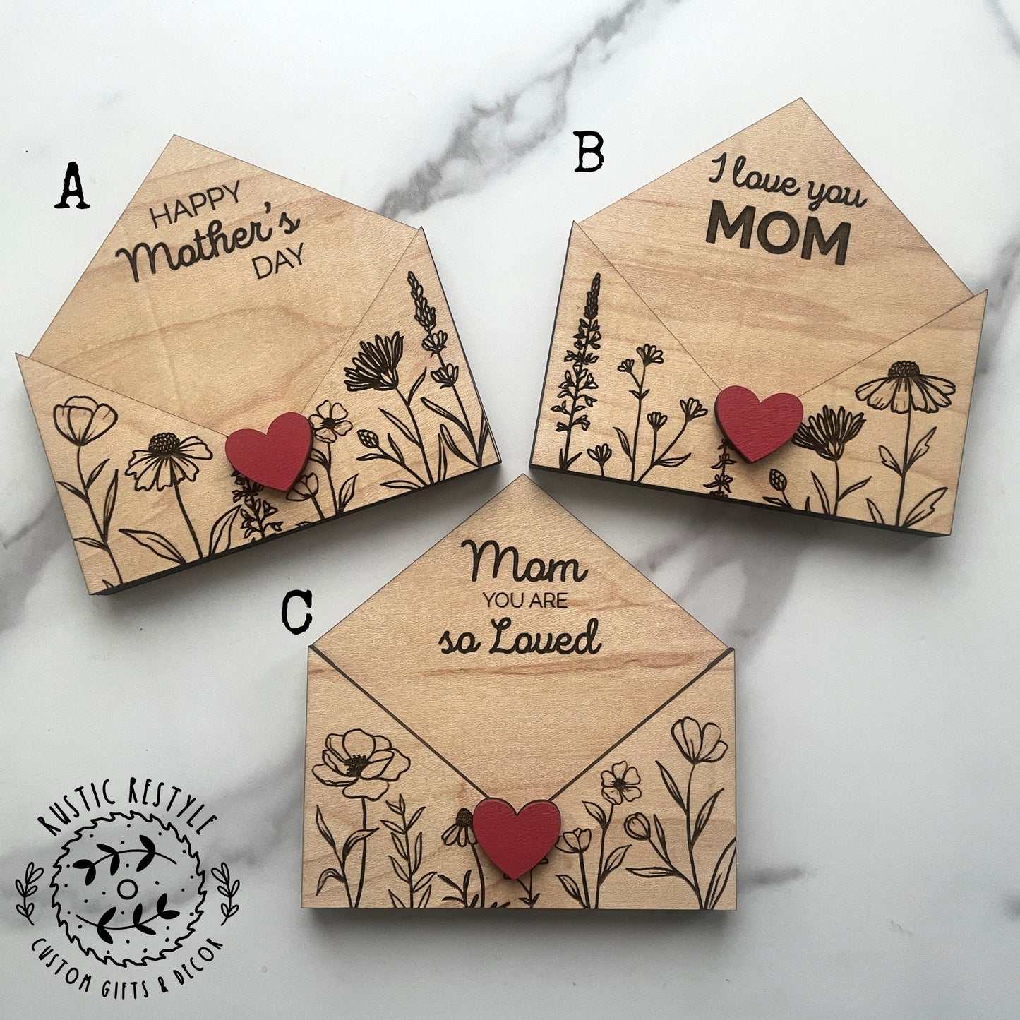 Mother's Day heart envelope gift card holder, decoration gift for mom
