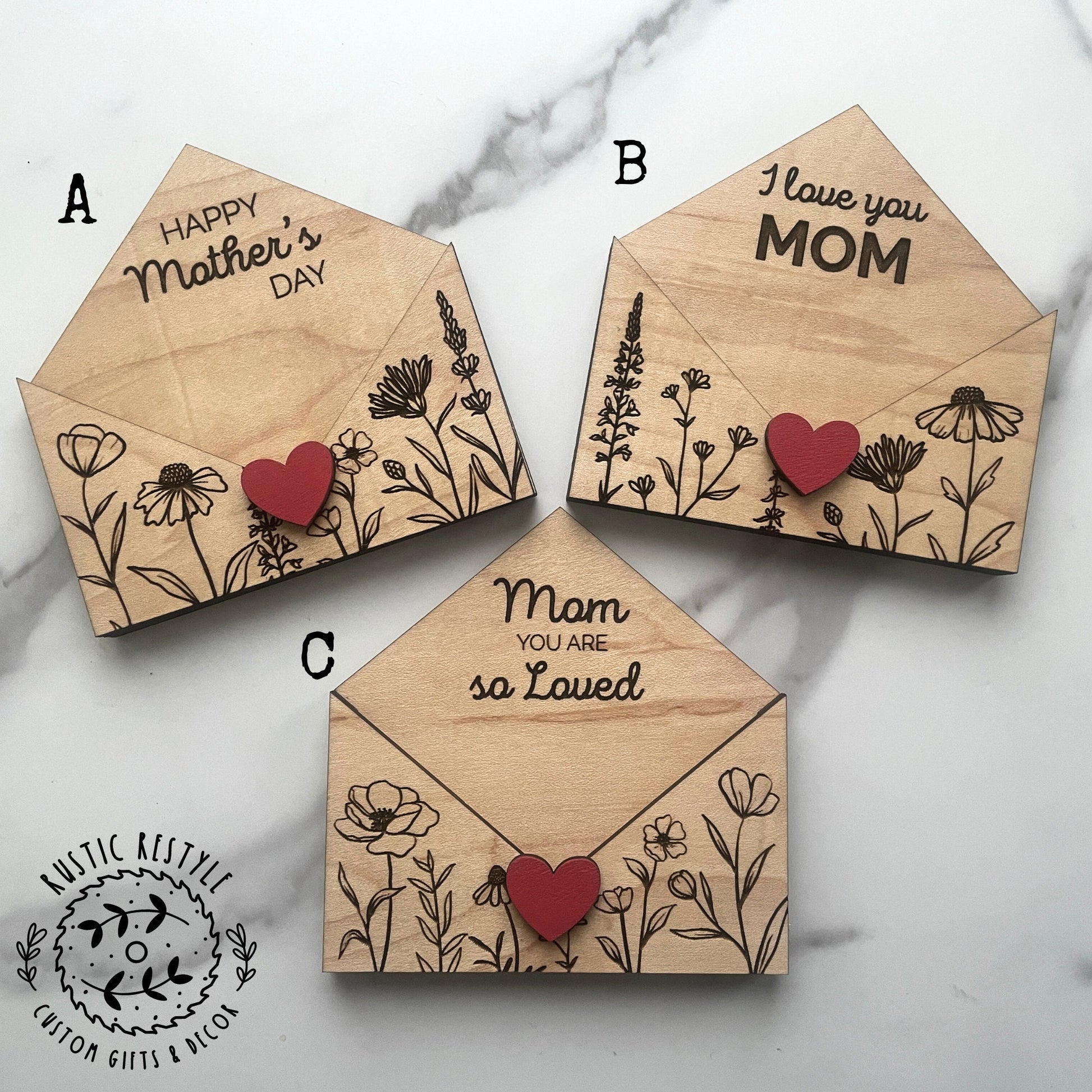 Mother's Day heart envelope gift card holder, decoration gift for mom