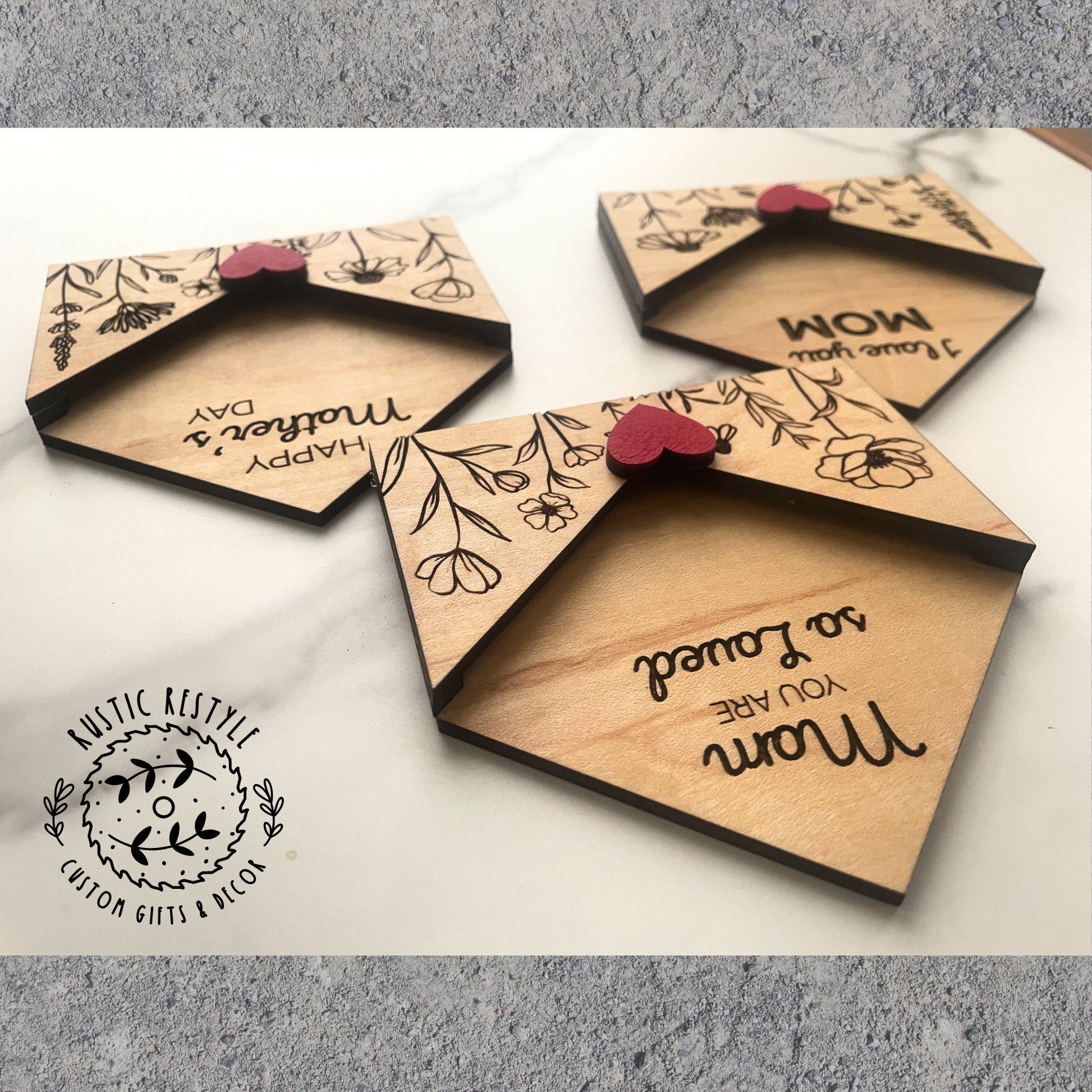 Mother's Day heart envelope gift card holder, decoration gift for mom