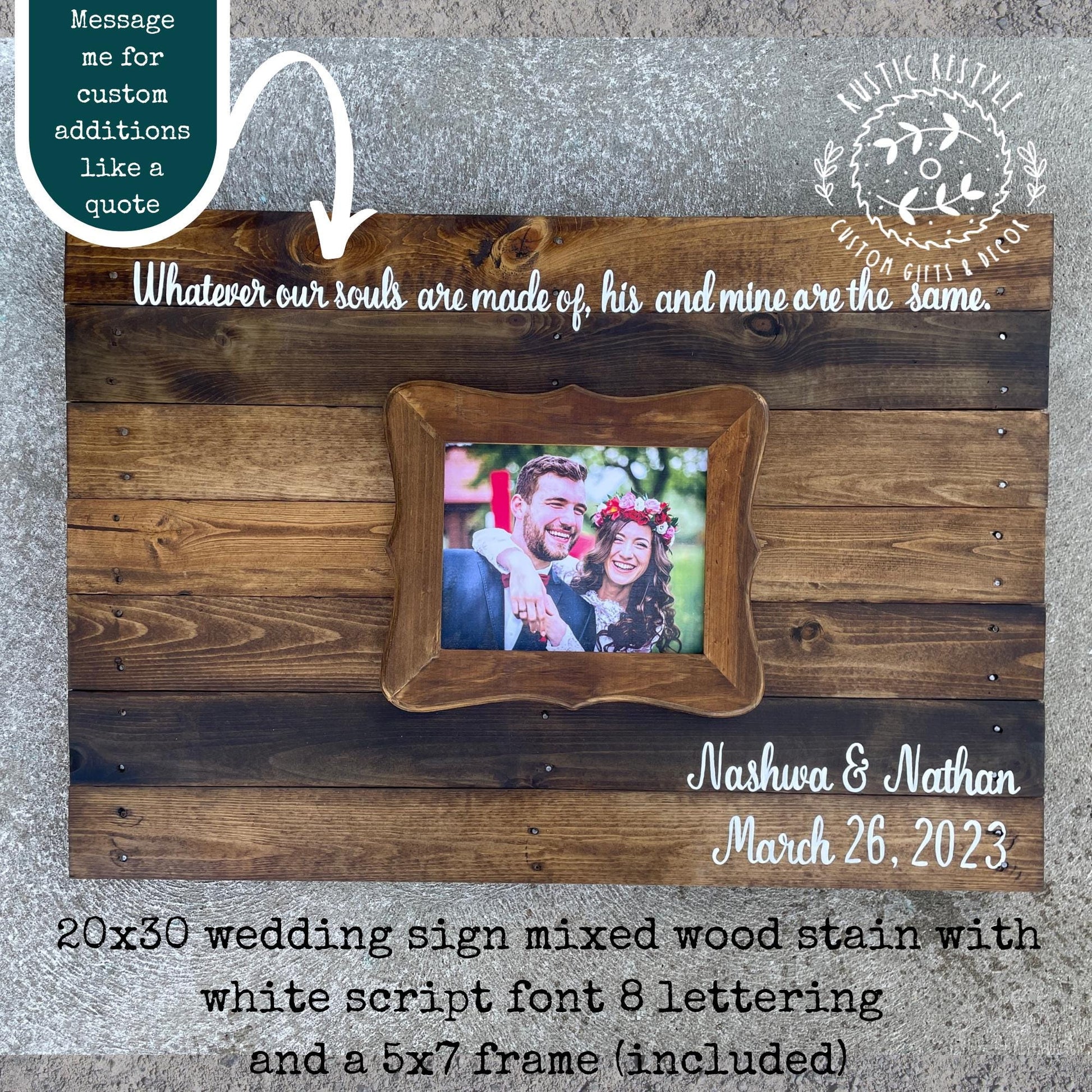 Alternative Guest book Wood pallet wedding sign- Framed Photo 20x30