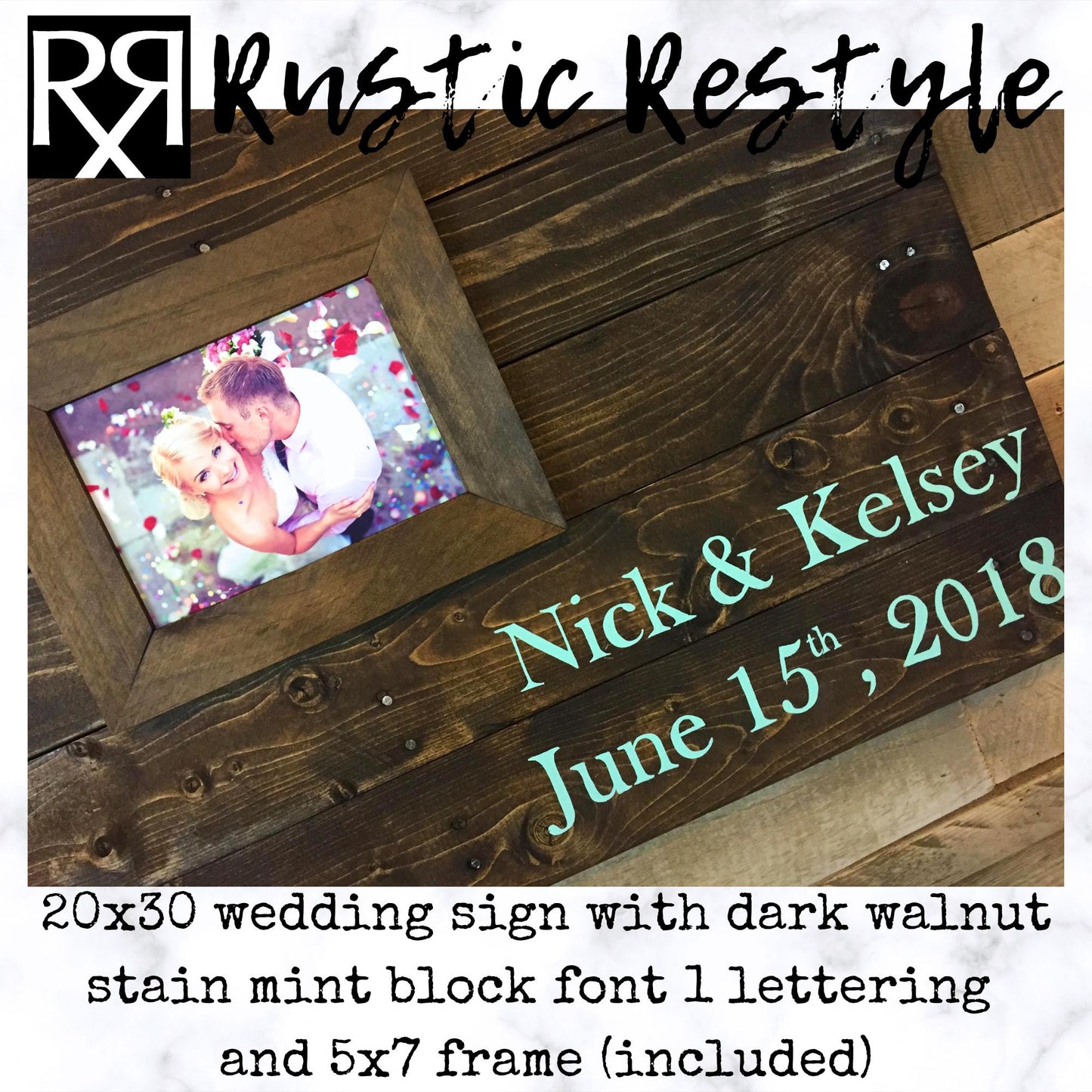 Alternative Guest book Wood pallet wedding sign- Framed Photo 20x30