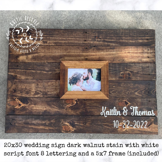 Custom Pallet wall art photo guestbook sign Personalized wood sign wedding guest book alternative for rustic farmhouse theme reception 20x30