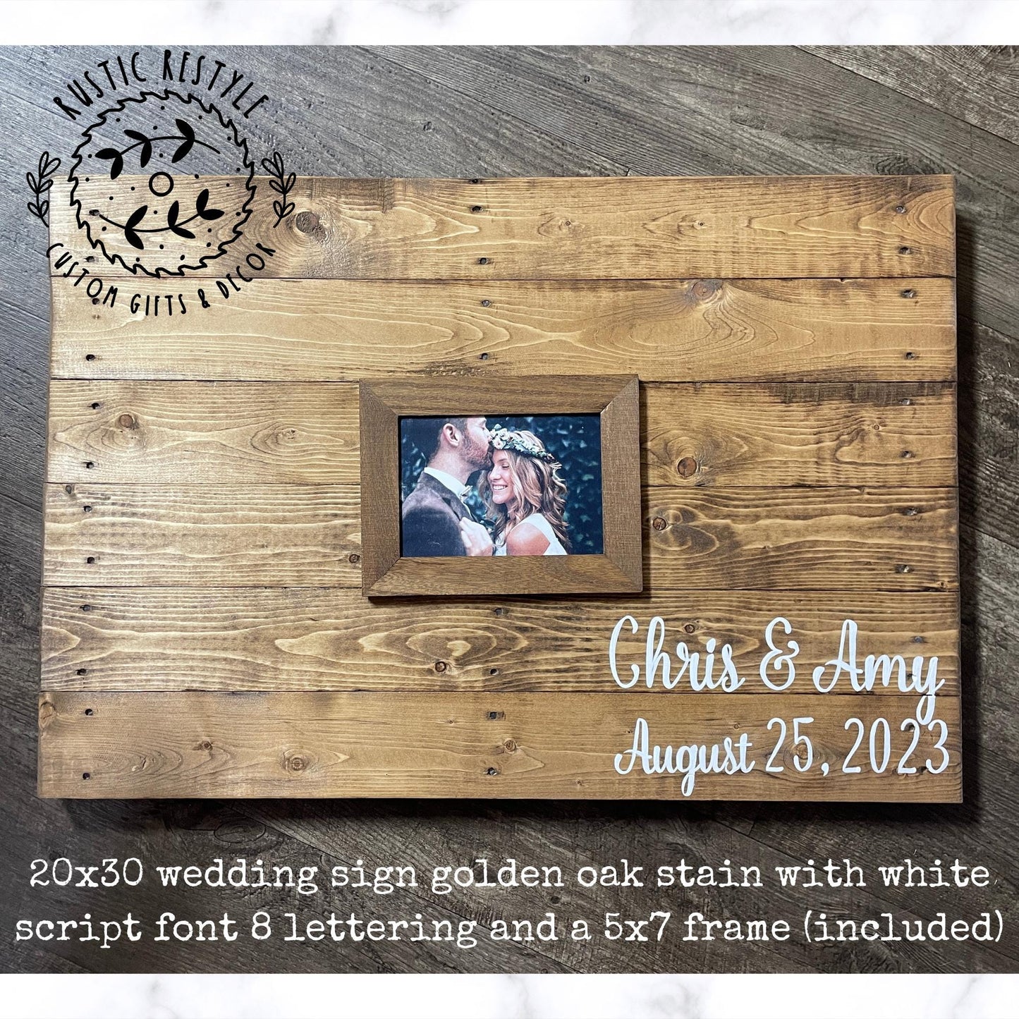 Guest book frame, Photo Guestbook sign, Wedding initials sign, rustic wedding decor 20X30