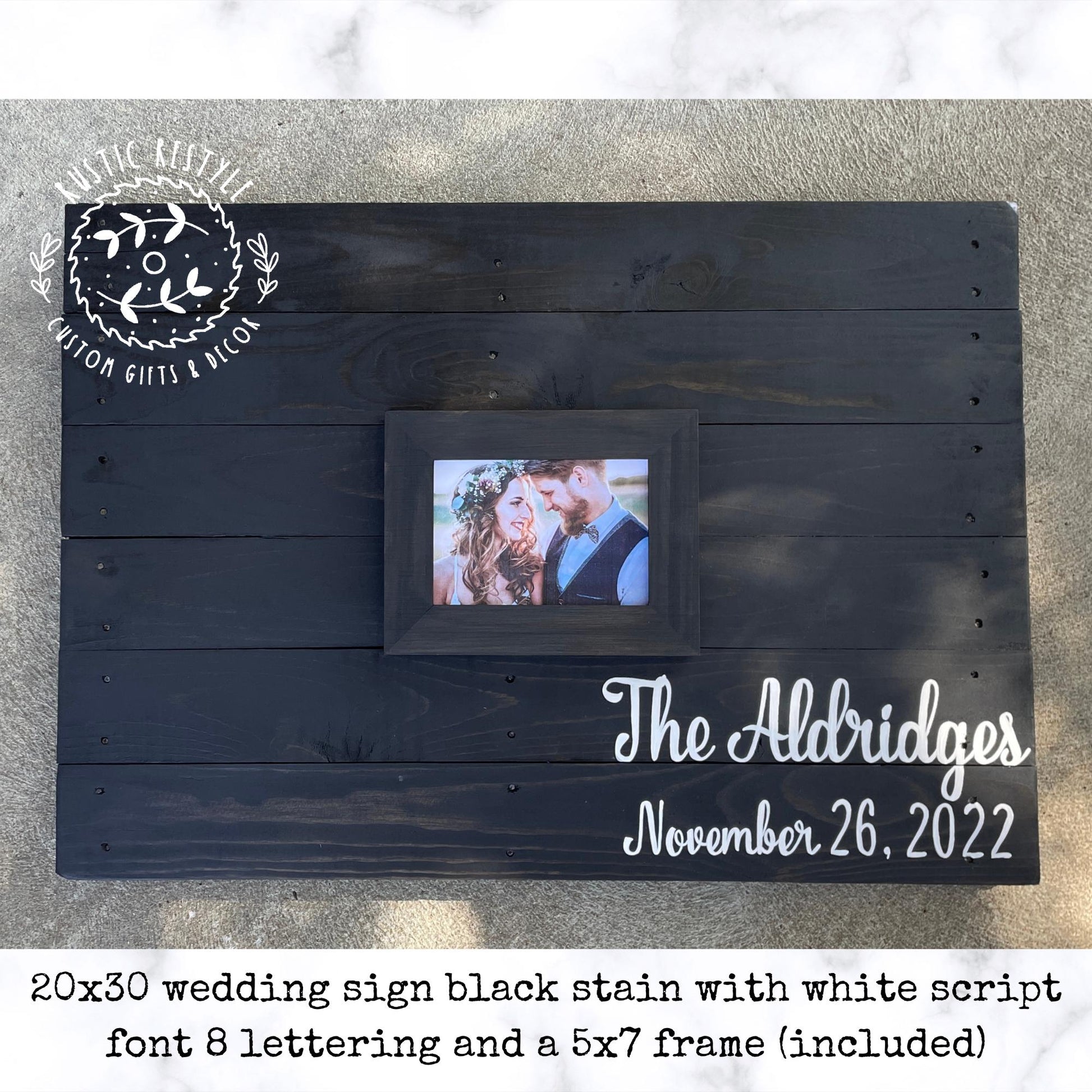 Alternative Guest book Wood pallet wedding sign- Framed Photo 20x30