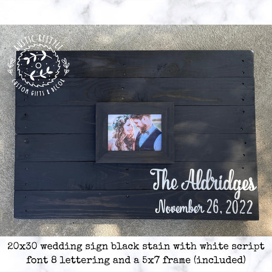 Alternative Guest book Wood pallet wedding sign- Framed Photo 20x30