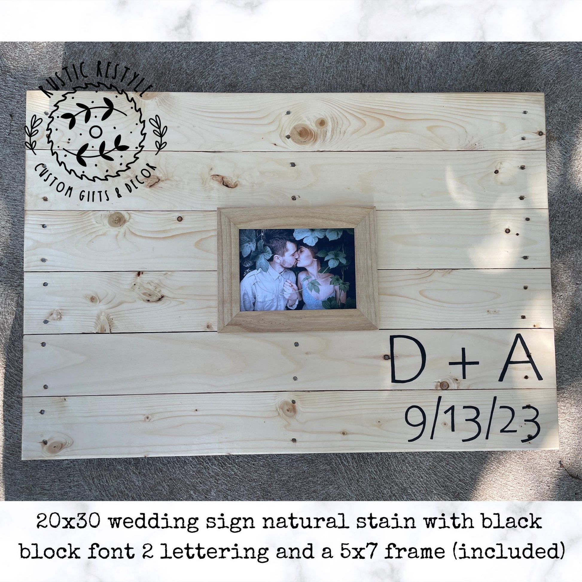 Alternative Guest book Wood pallet wedding sign- Framed Photo 20x30