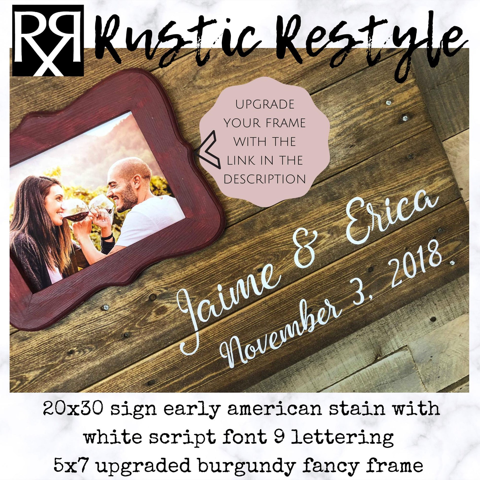 Alternative Guest book Wood pallet wedding sign- Framed Photo 20x30