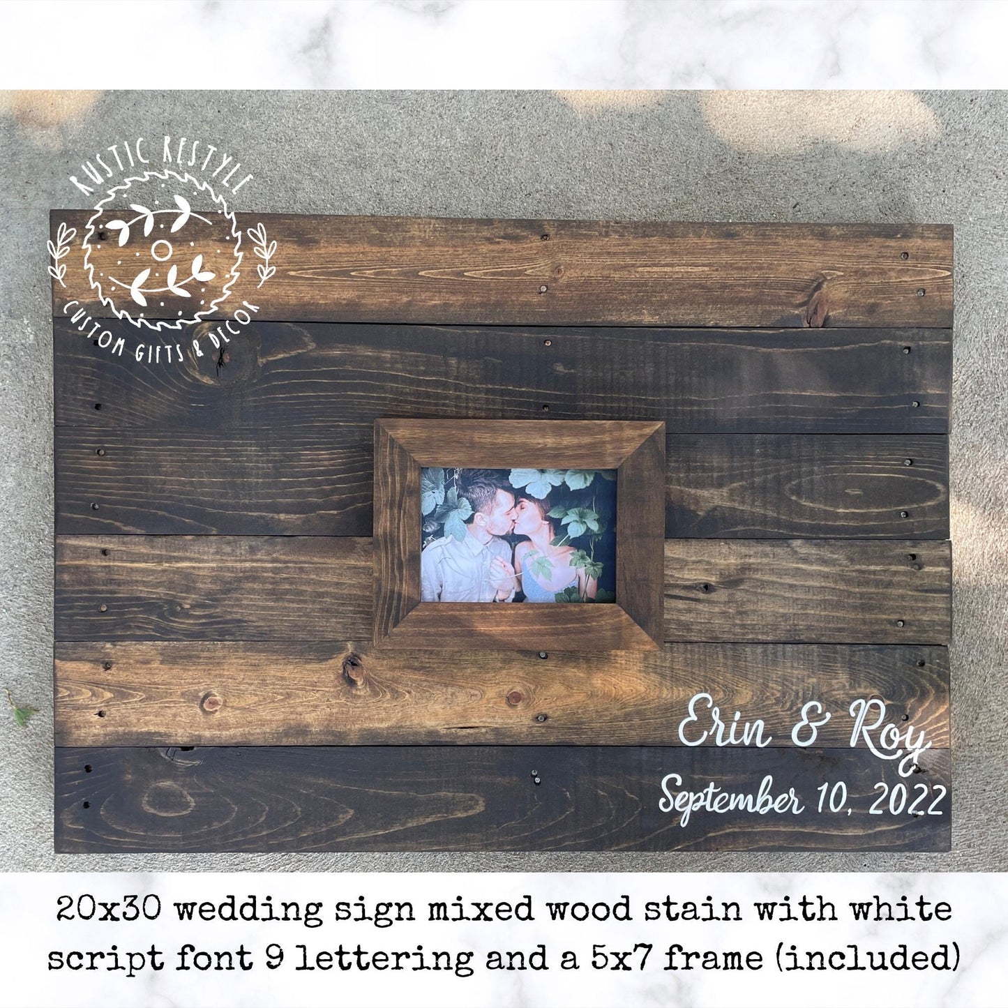 Alternative Guest book Wood pallet wedding sign- Framed Photo 20x30