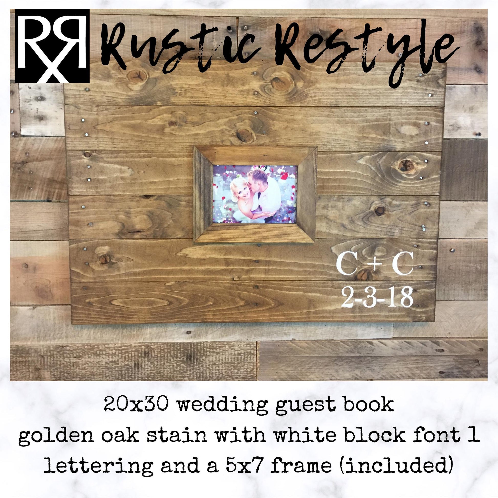 Custom Pallet wall art photo guestbook sign Personalized wood sign wedding guest book alternative for rustic farmhouse theme reception 20x30