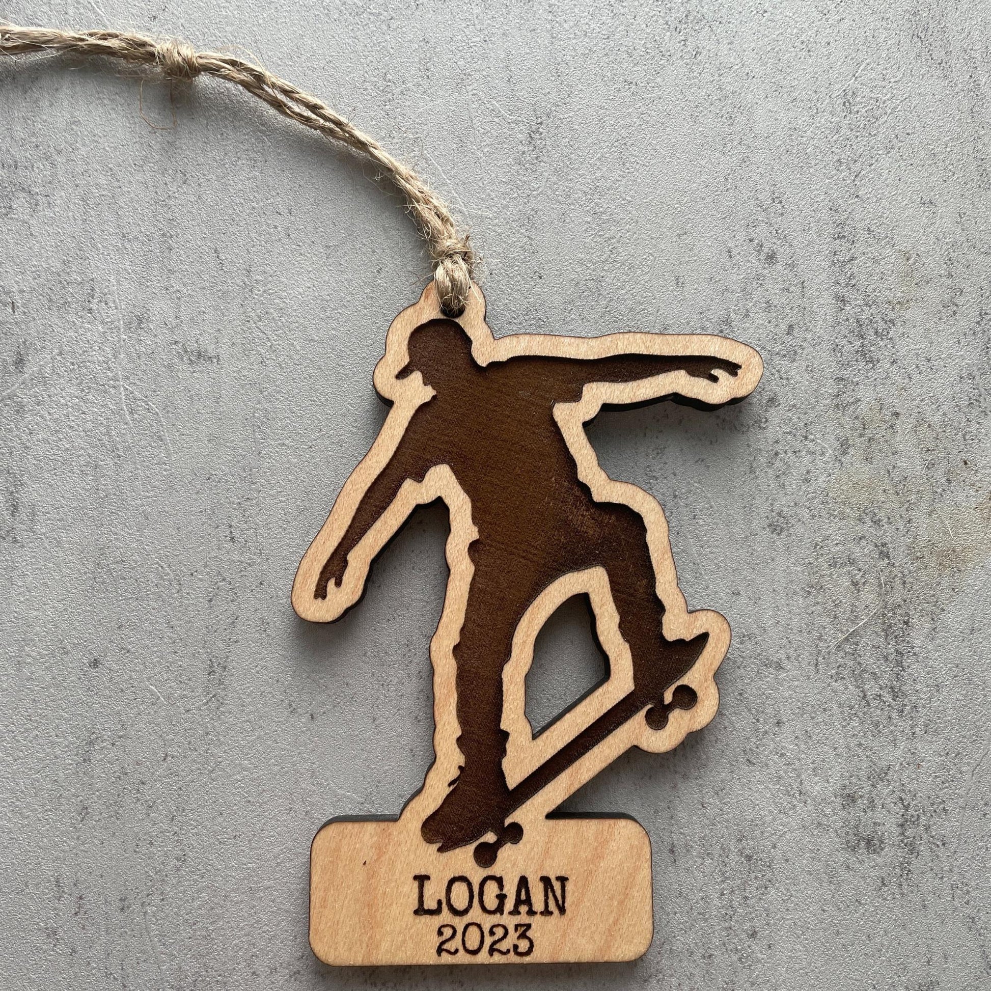 Custom Skateboard Ornament Laser Engraved Maple - Unique Holiday Decor Gift