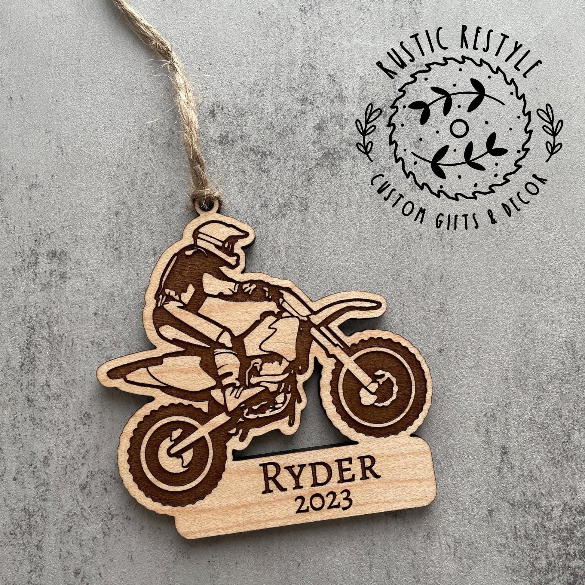 Dirt bike racing Christmas Ornament, Personalized motorbike ornament