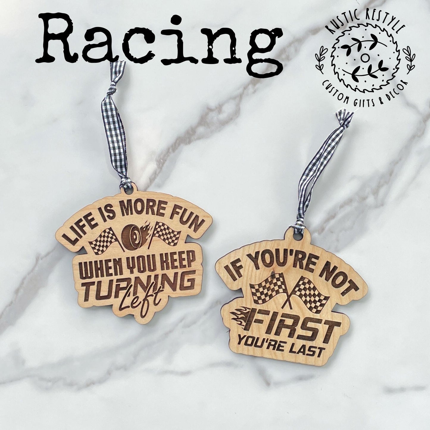 Personalized racing Maple race track Ornament, racing fan gift
