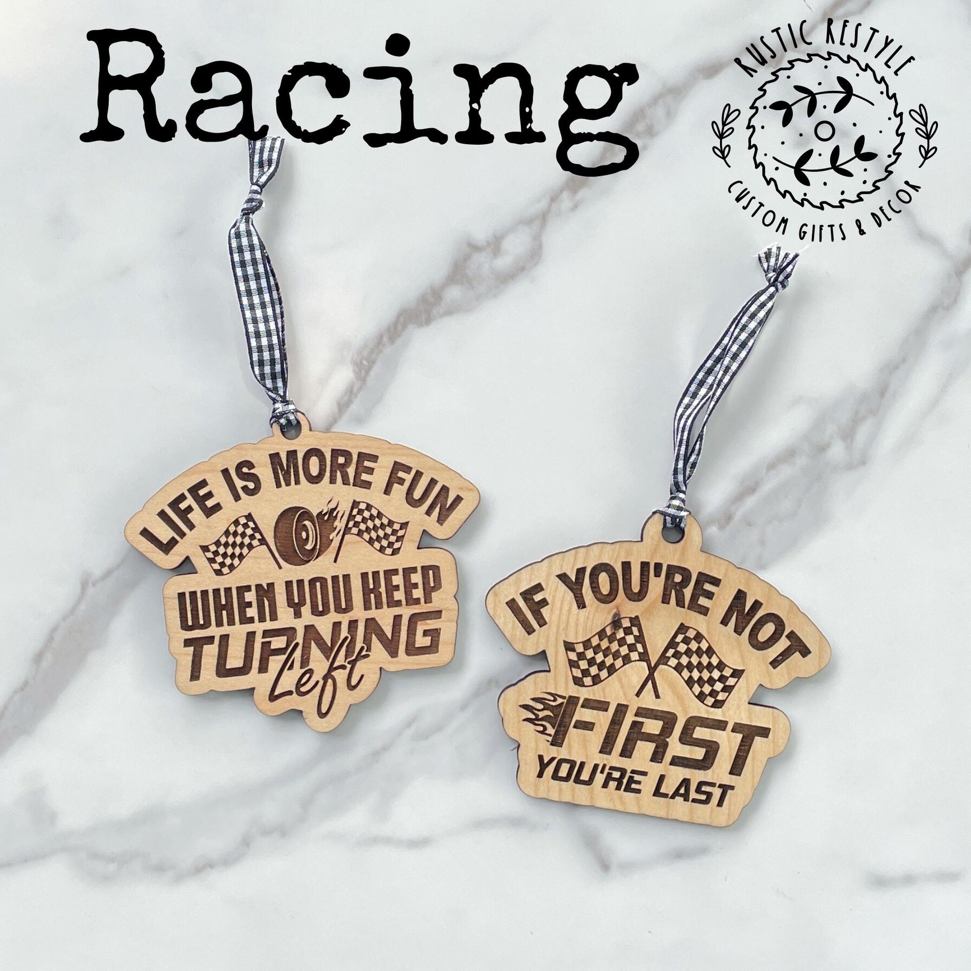 Personalized racing Maple race track Ornament, racing fan gift