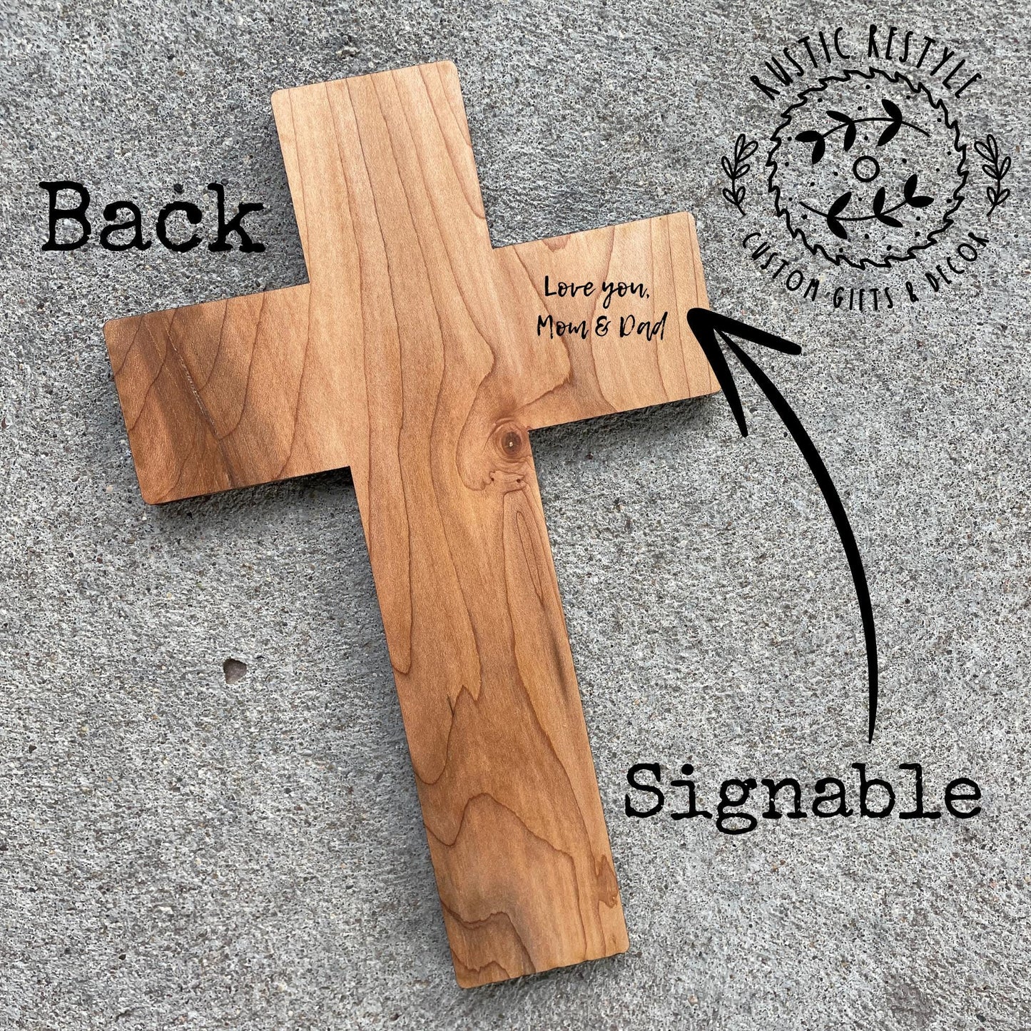 Christening Baptism sign, godparent or godchild present, Personalized Wood dedication cross