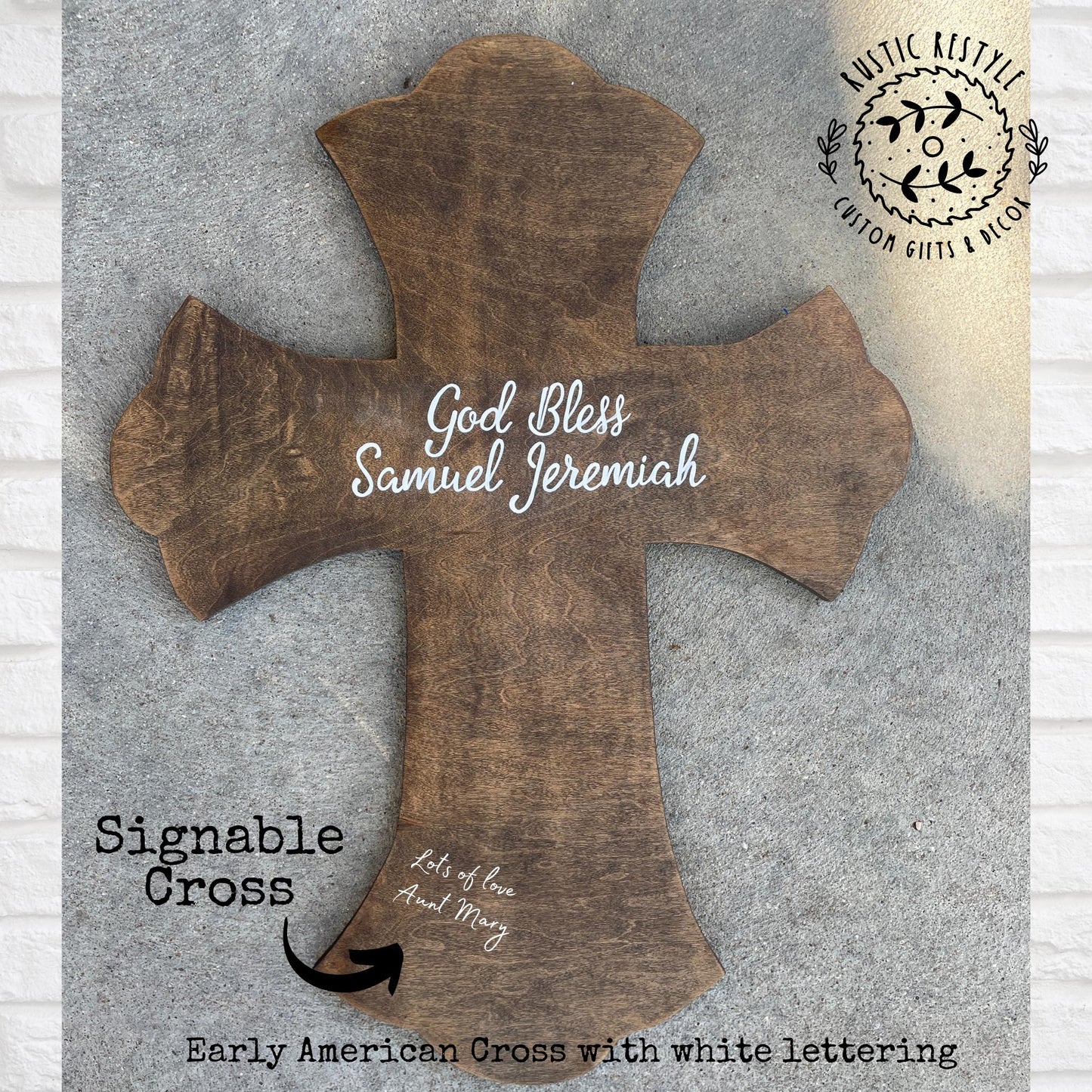 God Bless Personalized wooden cross, Baptism and confirmation sign-able crosses, confirmation keepsake gift