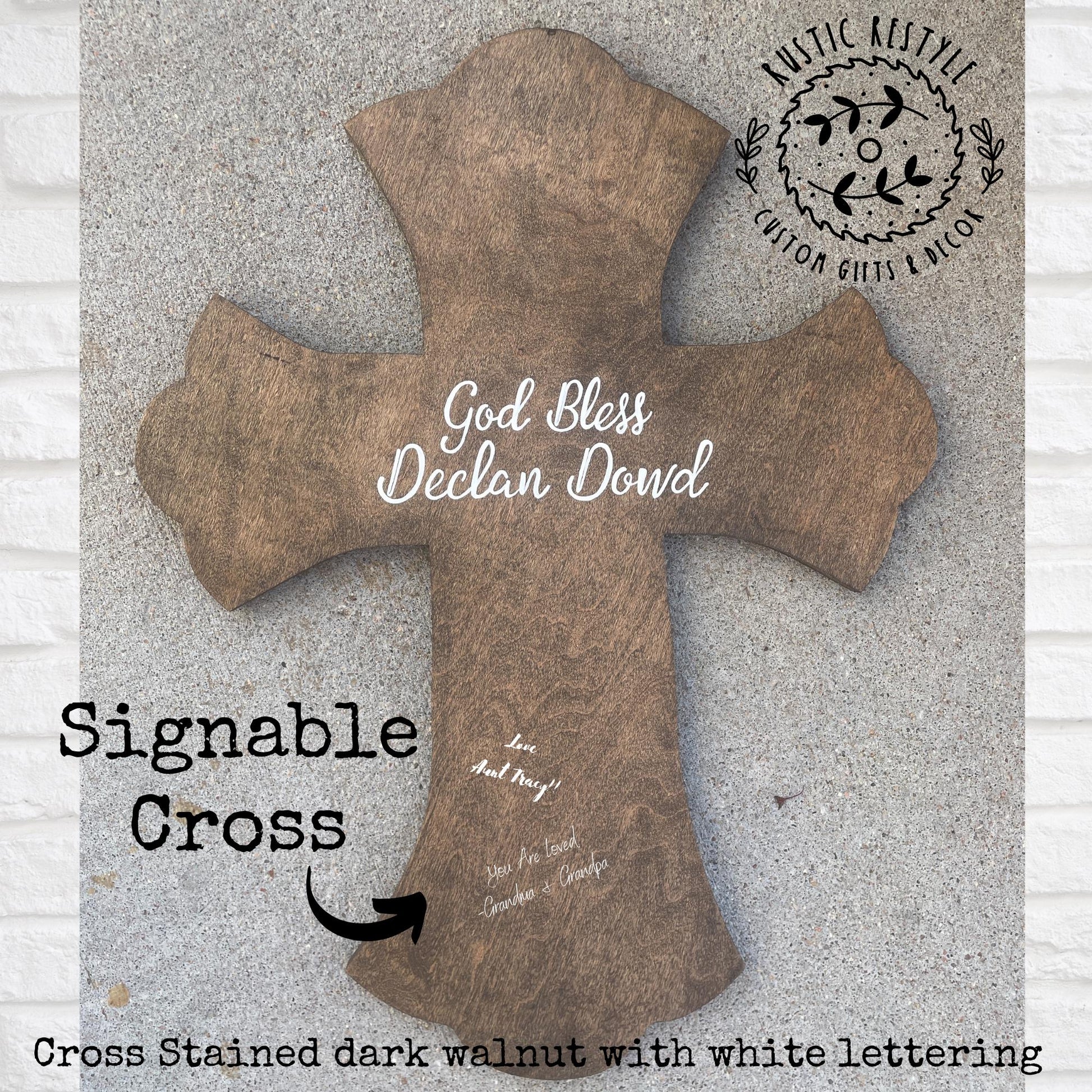 God Bless Personalized wooden cross, Baptism and confirmation sign-able crosses, confirmation keepsake gift