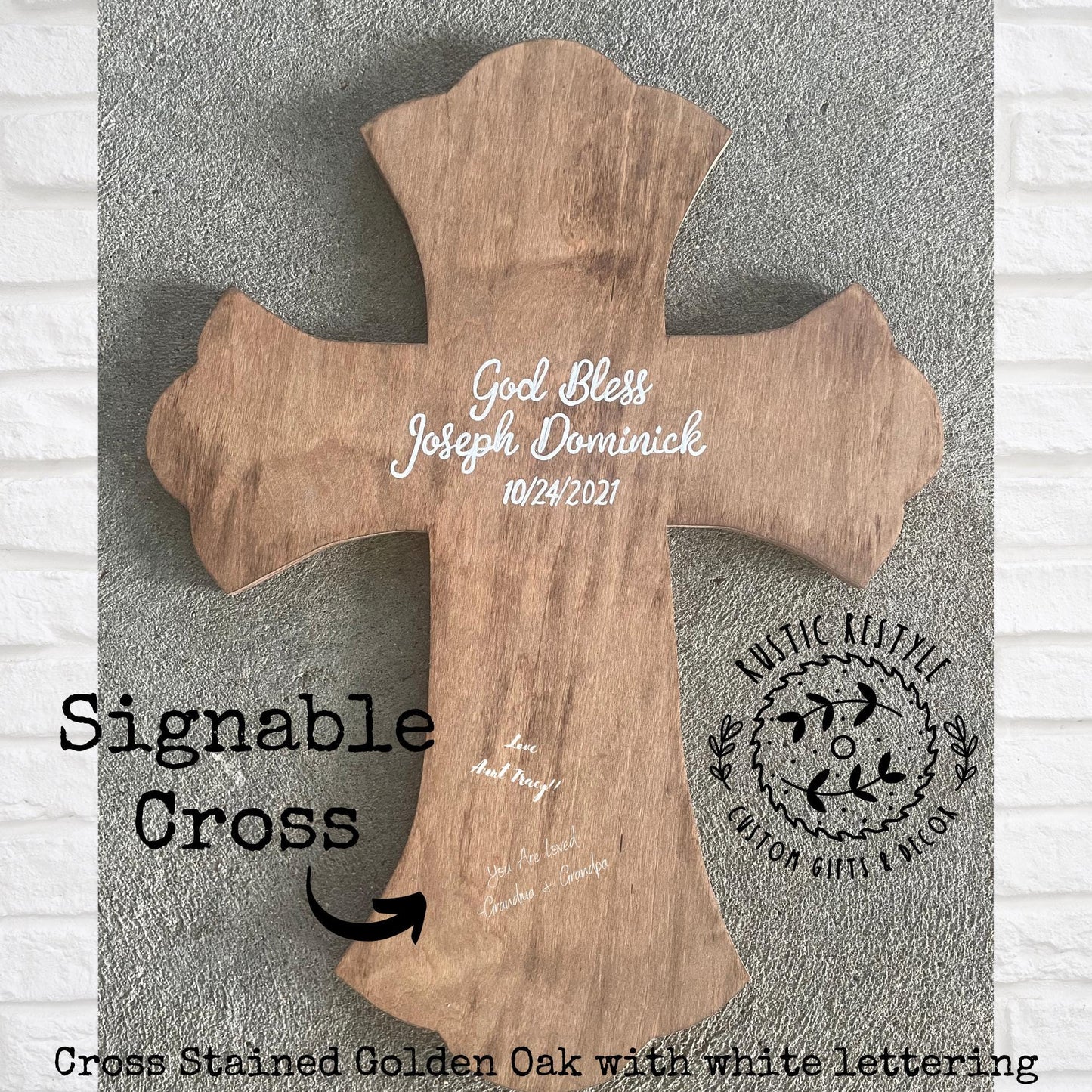 God Bless Personalized wooden cross, Baptism and confirmation sign-able crosses, confirmation keepsake gift