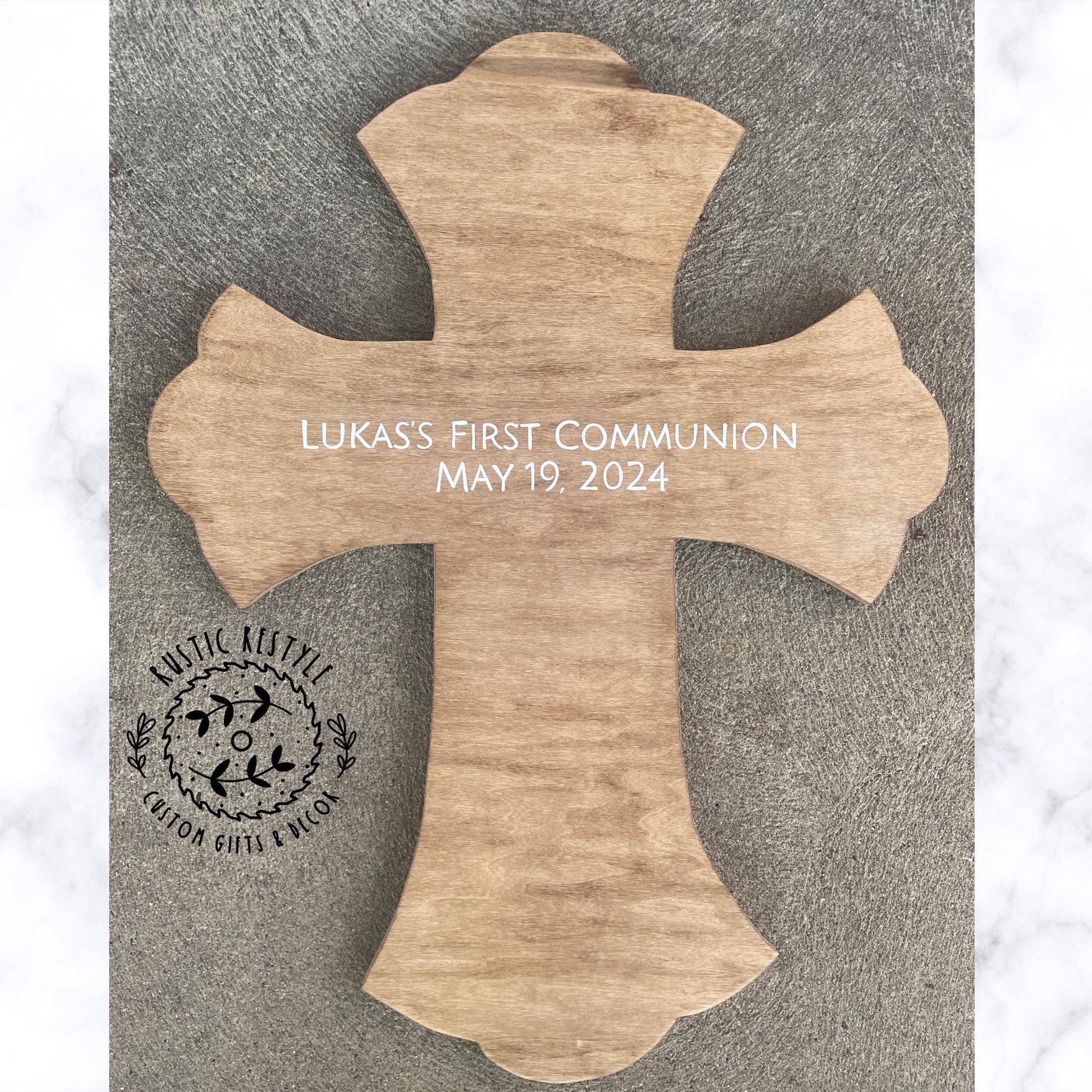 Personalized Wooden Cross for Baptism, Confirmation, Christian Keepsake Gift, Signable