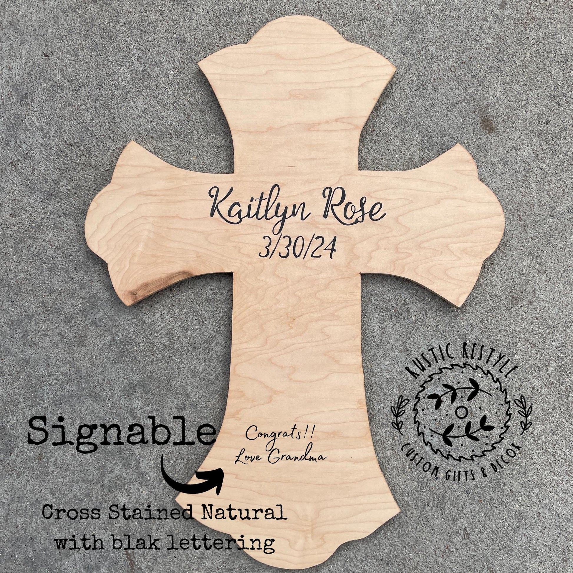 God Bless Personalized wooden cross, Baptism and confirmation sign-able crosses