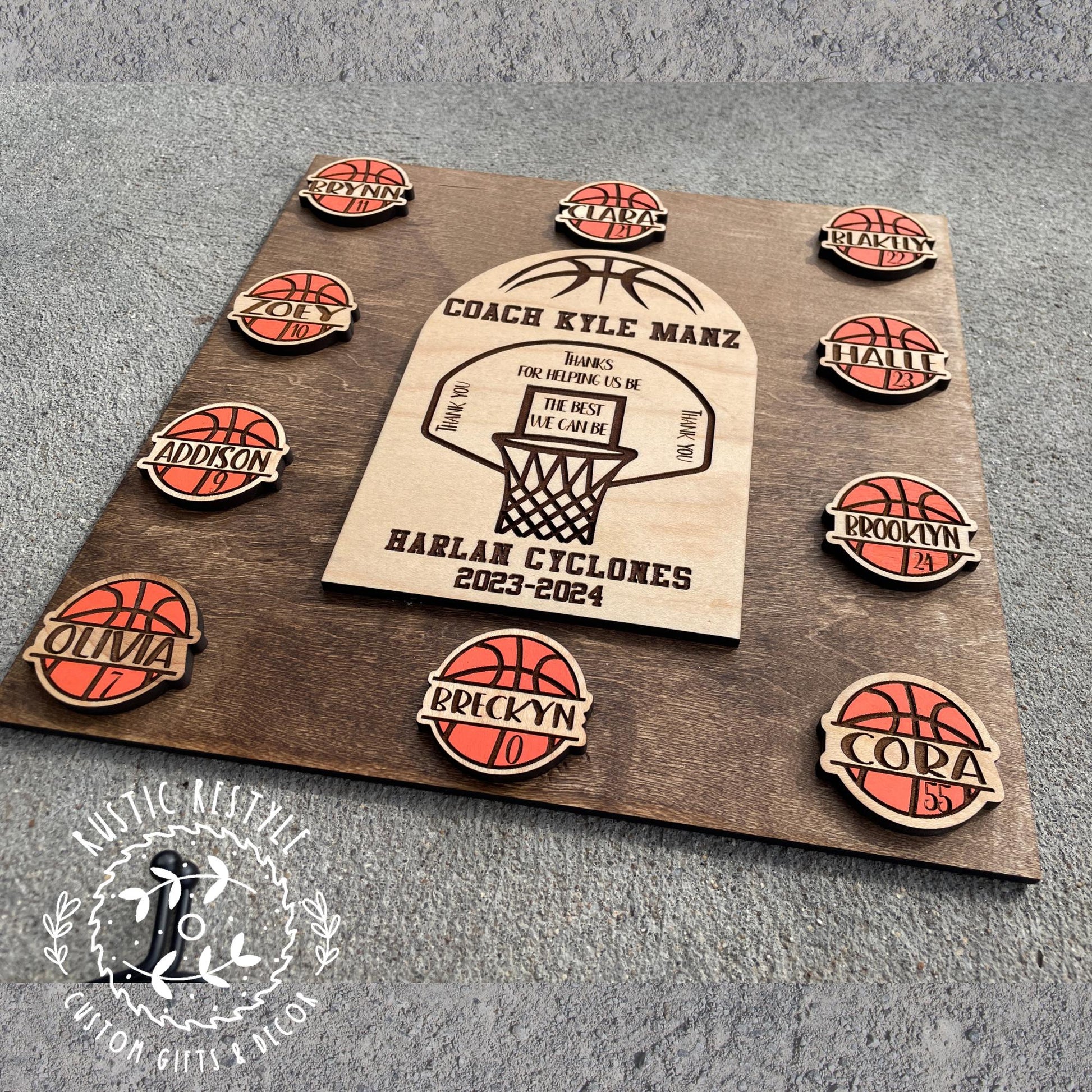 Personalized Basketball Coach's Plaque, Thanks For A Great Season Award, Coach's Thank You Gift