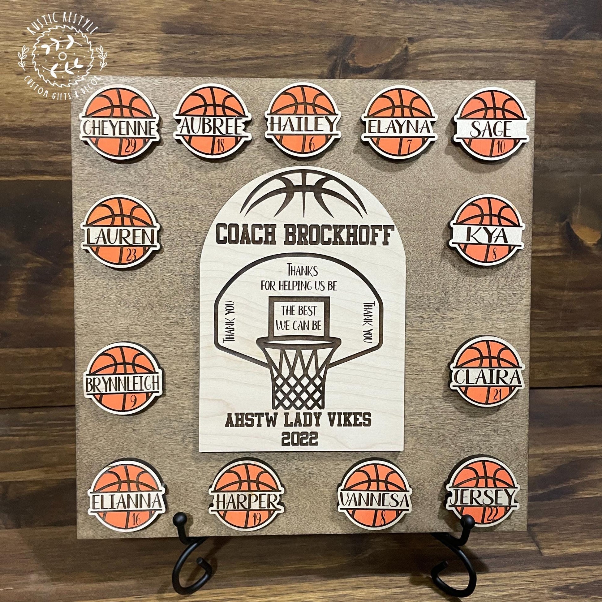 Personalized Basketball Coach's Plaque, Thanks For A Great Season Award, Coach's Thank You Gift