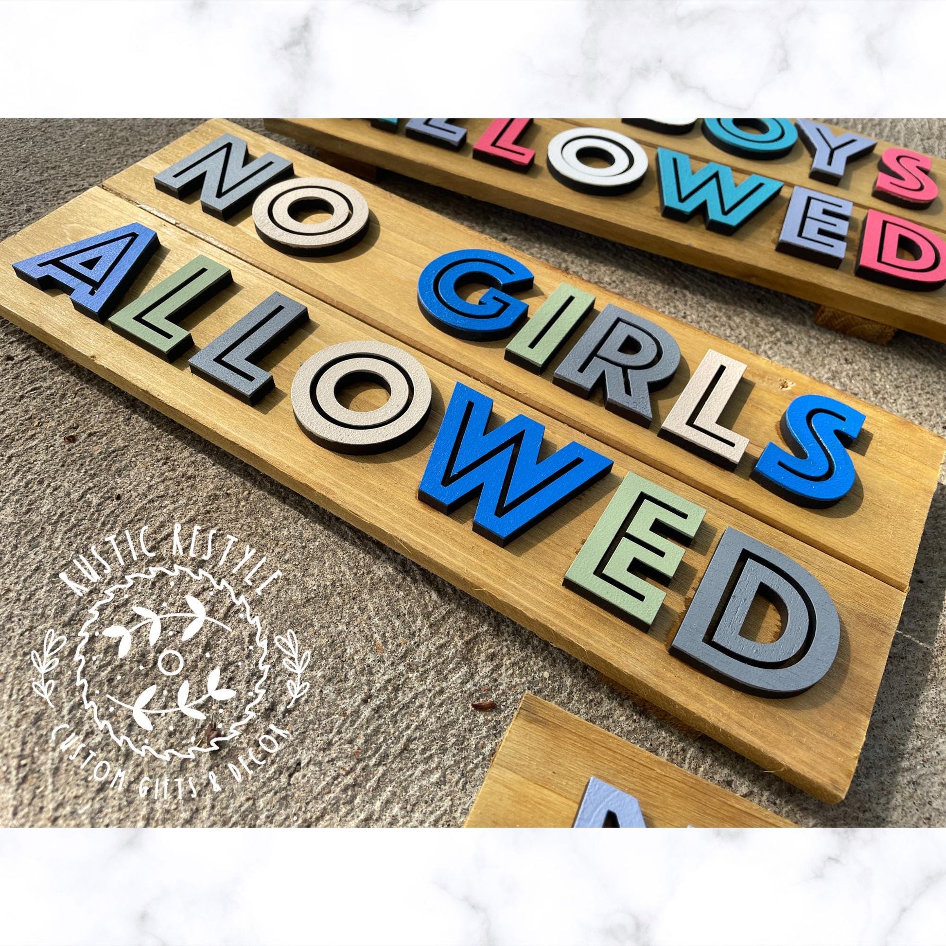 no girls or no boys allowed bedroom door sign