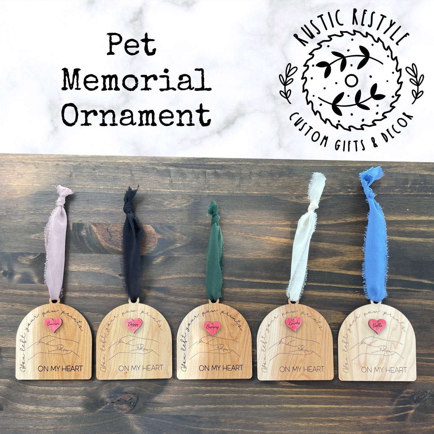 Personalized pet memorial remembrance ornament
